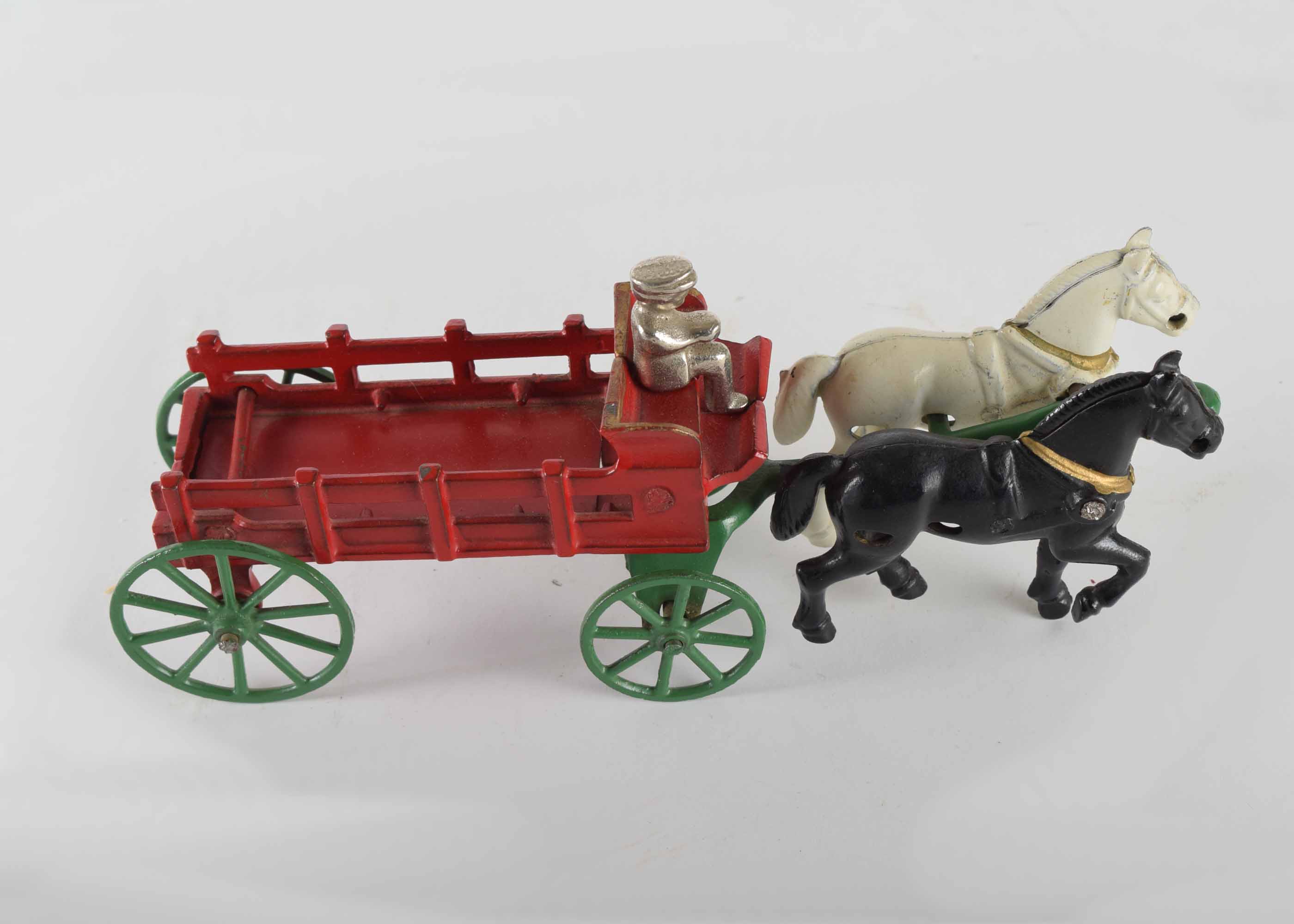 Vintage Cast Iron Horse and Cart