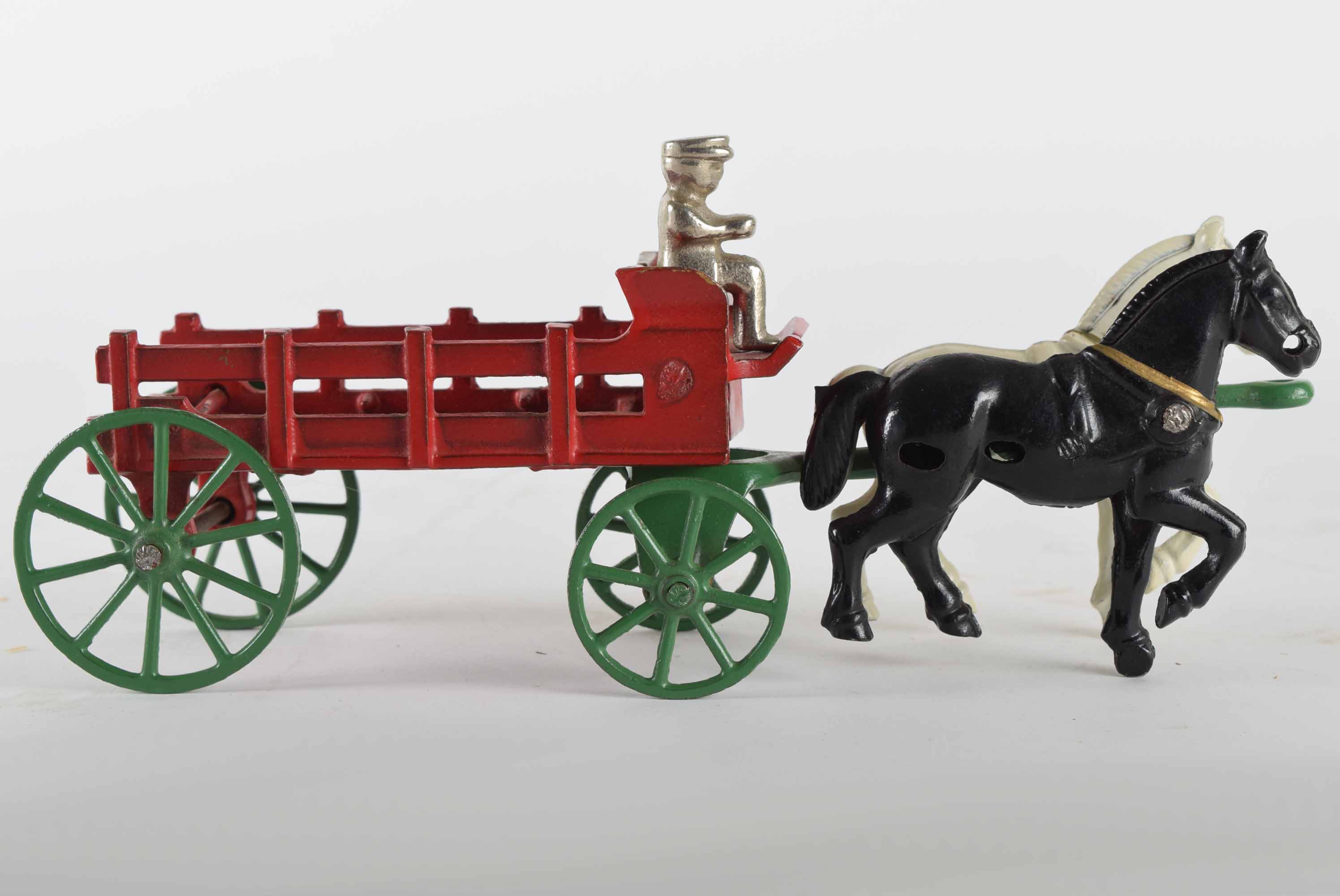 Vintage Cast Iron Horse and Cart
