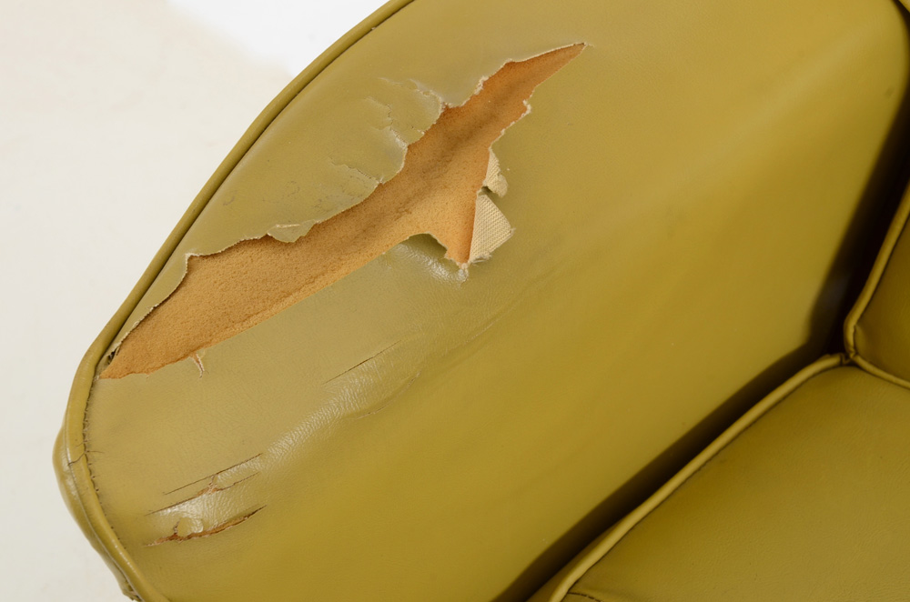 Mid-Century Modern Heywood Wakefield Teak Side Chair and Ottoman