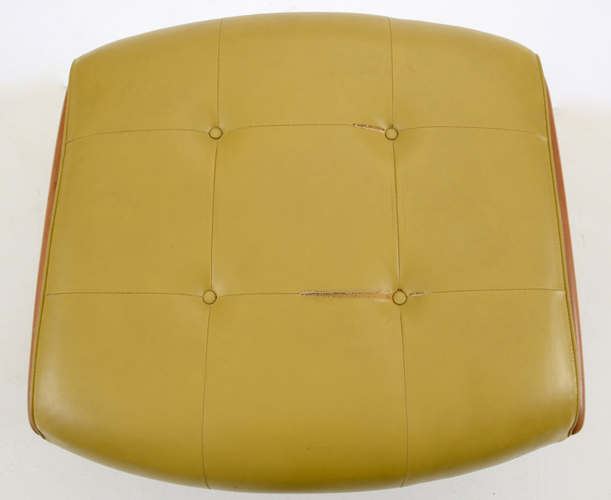 Mid-Century Modern Heywood Wakefield Teak Side Chair and Ottoman