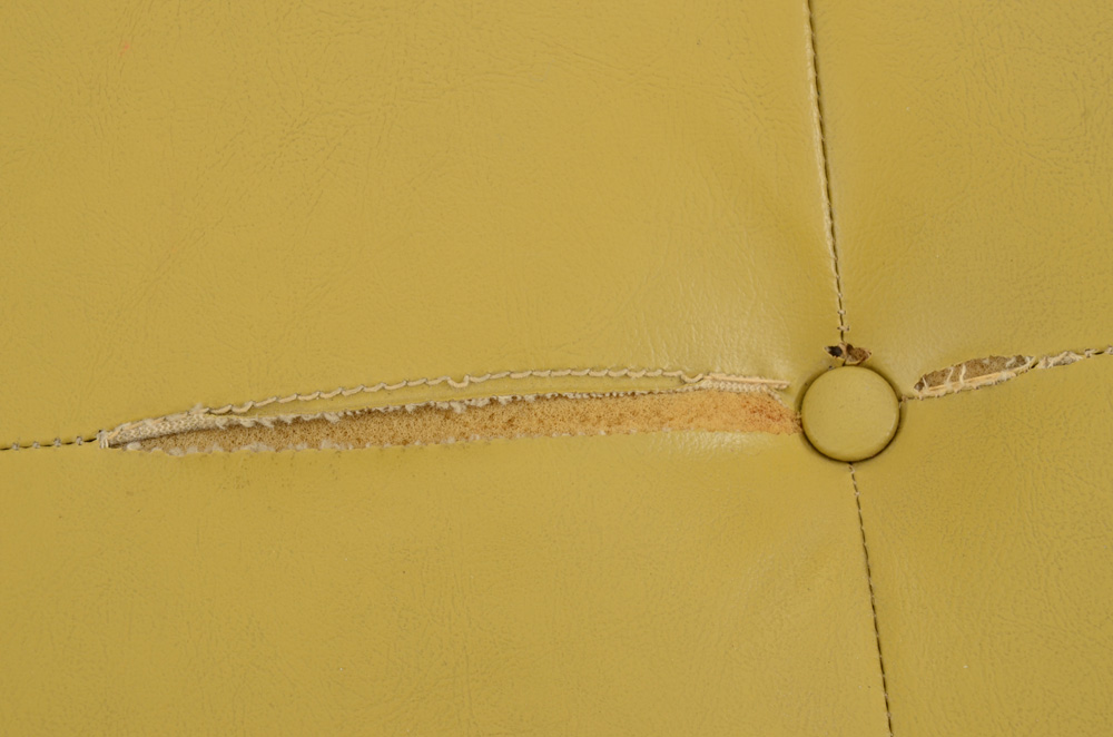 Mid-Century Modern Heywood Wakefield Teak Side Chair and Ottoman