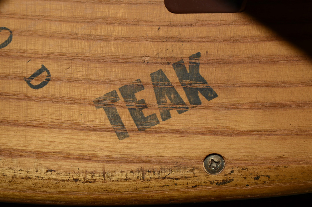 Mid-Century Modern Heywood Wakefield Teak Side Chair and Ottoman