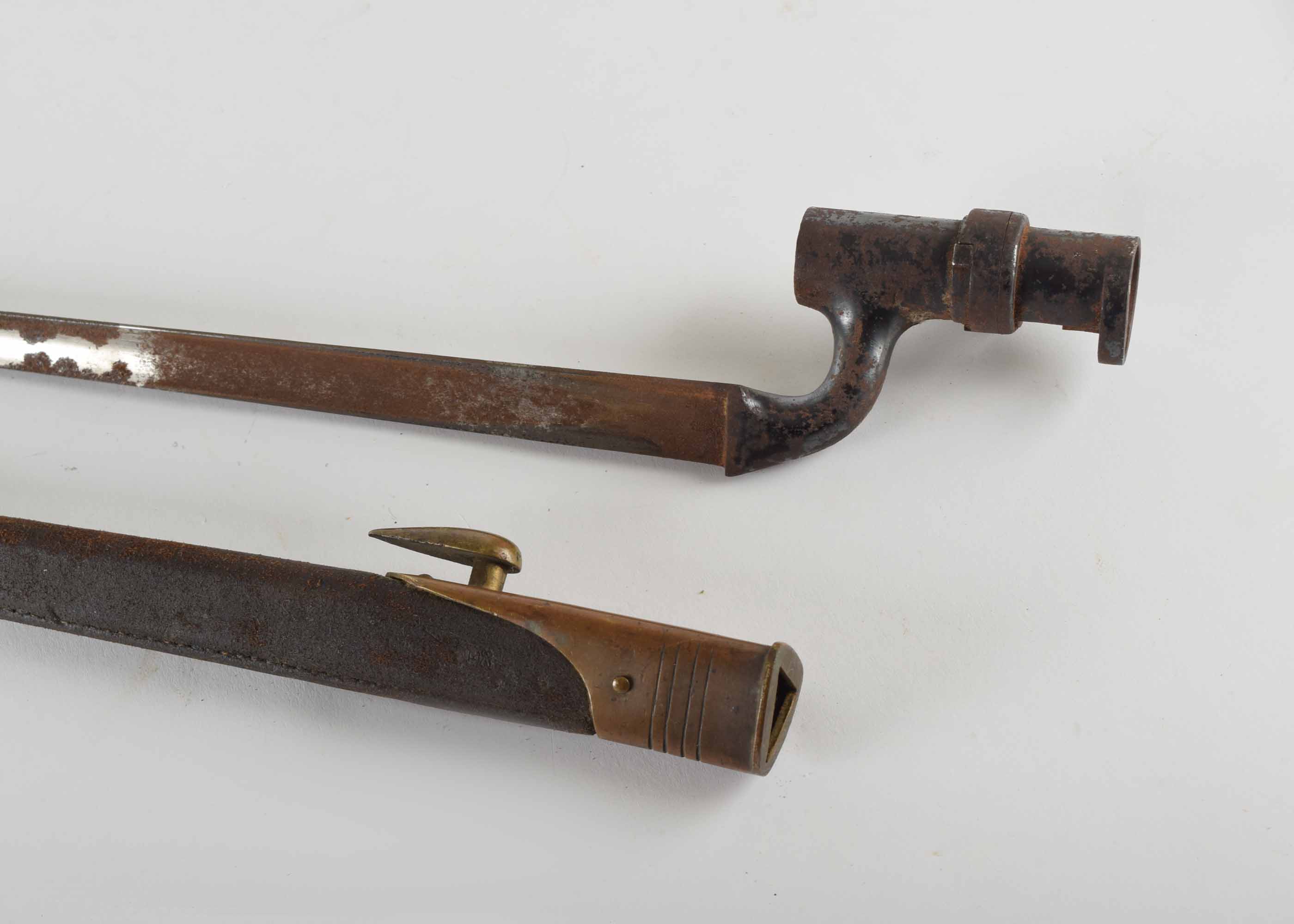 Antique P53 Enfield Civil War Bayonet and Scabbard