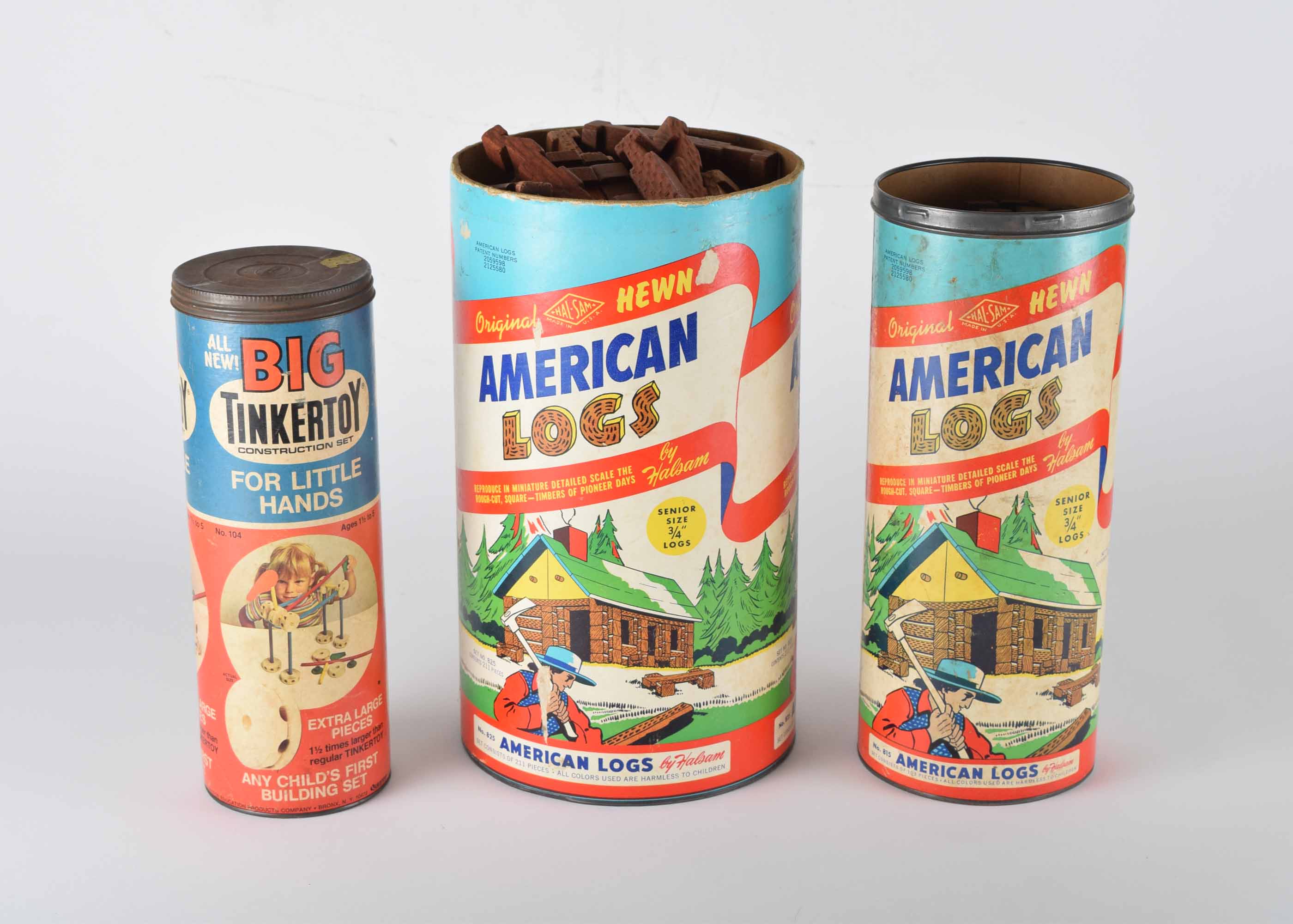 Vintage Halsam and Tinker Toy Construction Sets