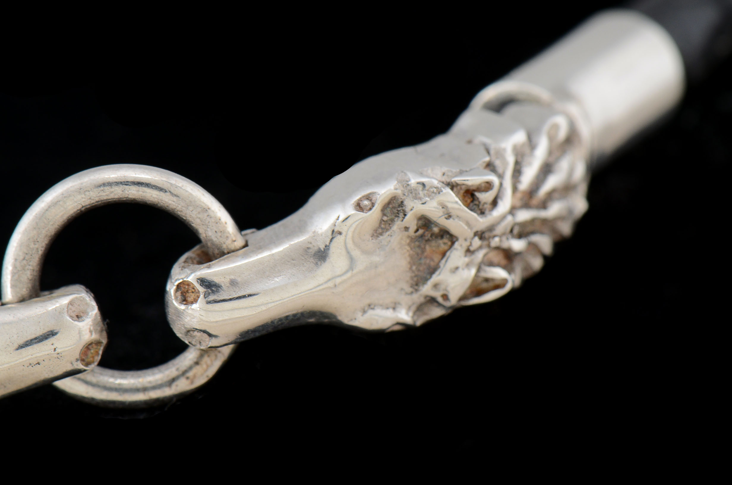 Sterling Silver and Leather Horse Bracelet