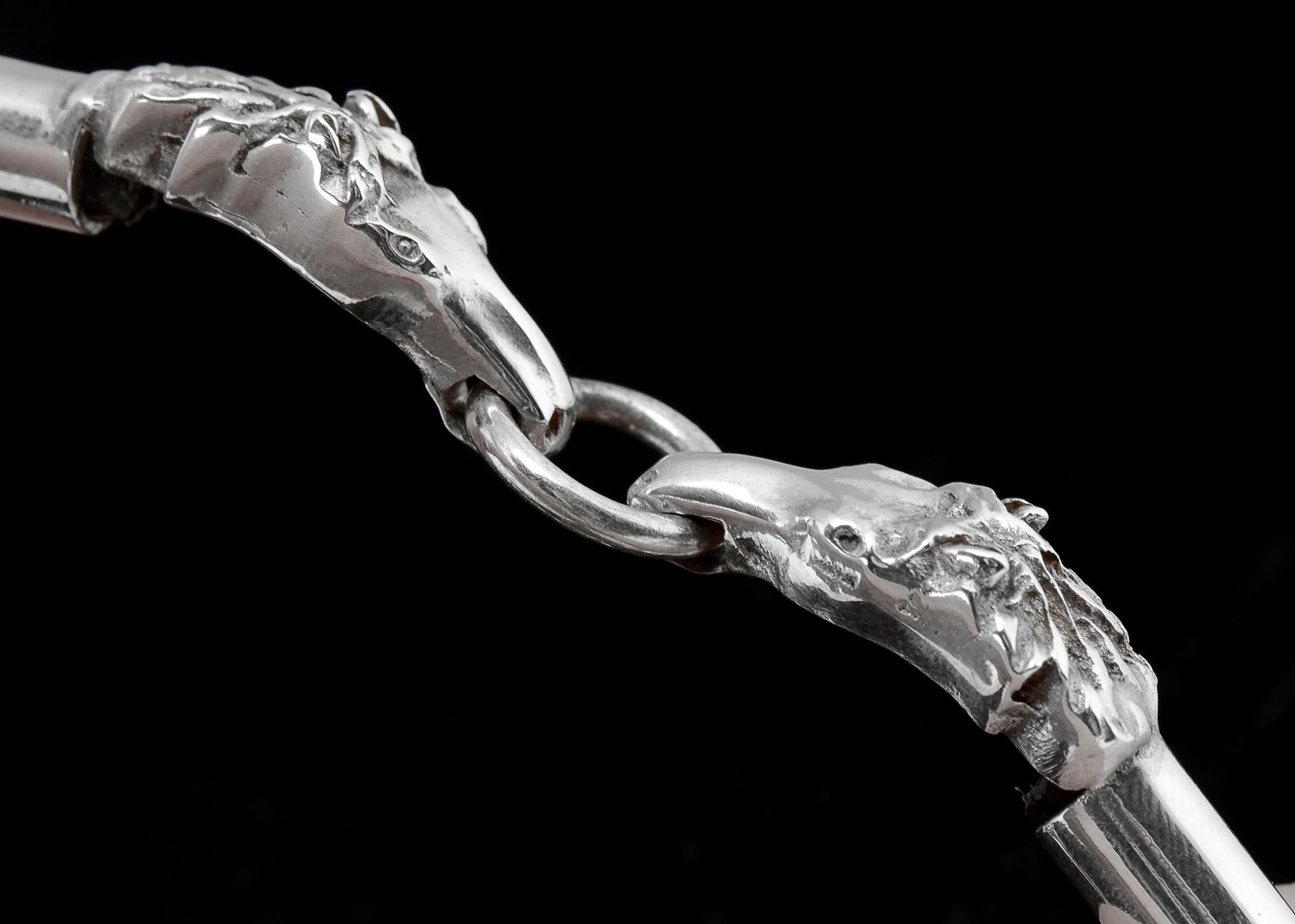 Sterling Silver and Leather Horse Bracelet