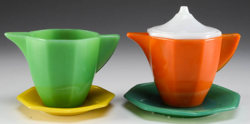 Assorted Akro Agate Children's Tea Set Pieces