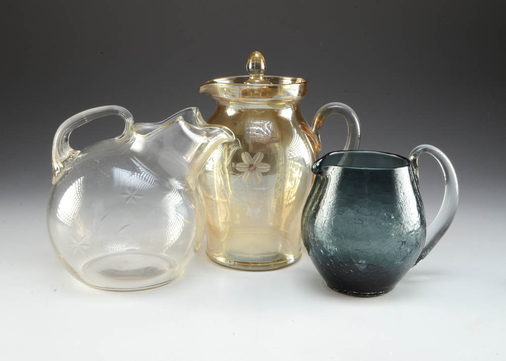 Assortment of Three Glass Pitchers