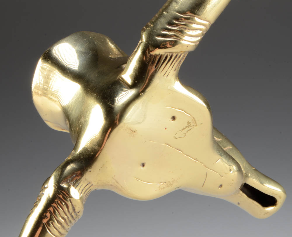 Brass Wall-Hanging Steer Skull Ornament