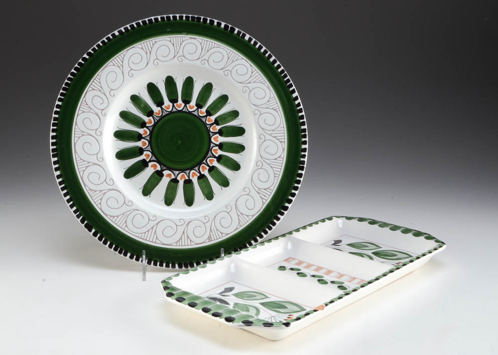 Pair of Norwegian Hand Painted Platters