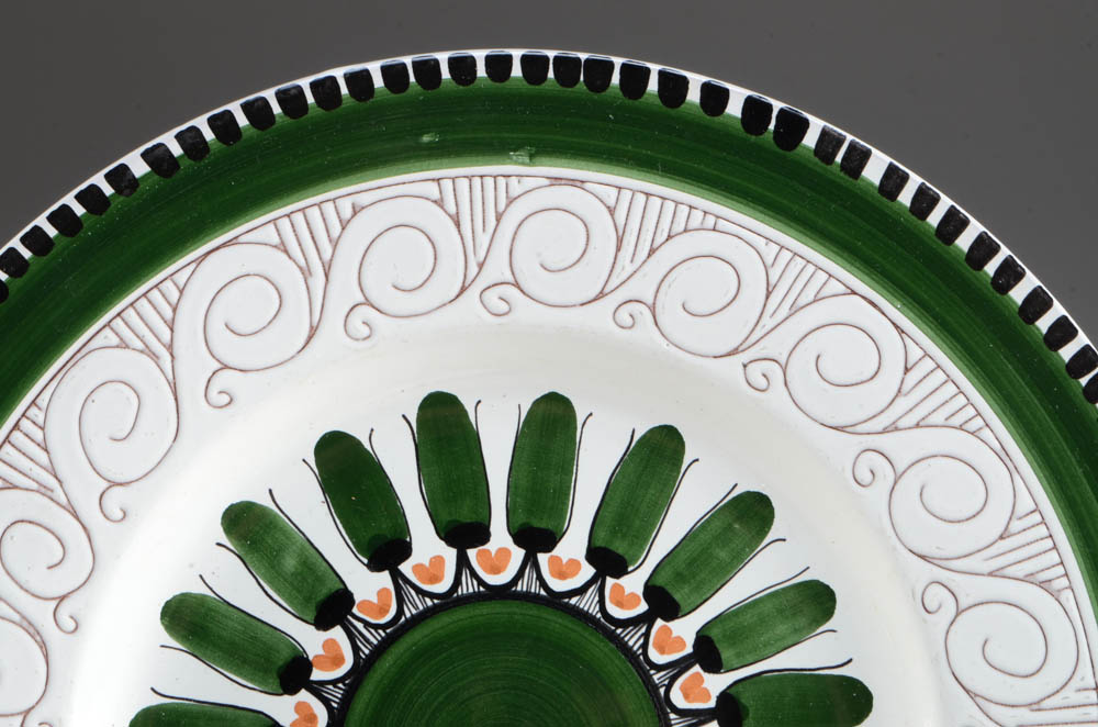 Pair of Norwegian Hand Painted Platters