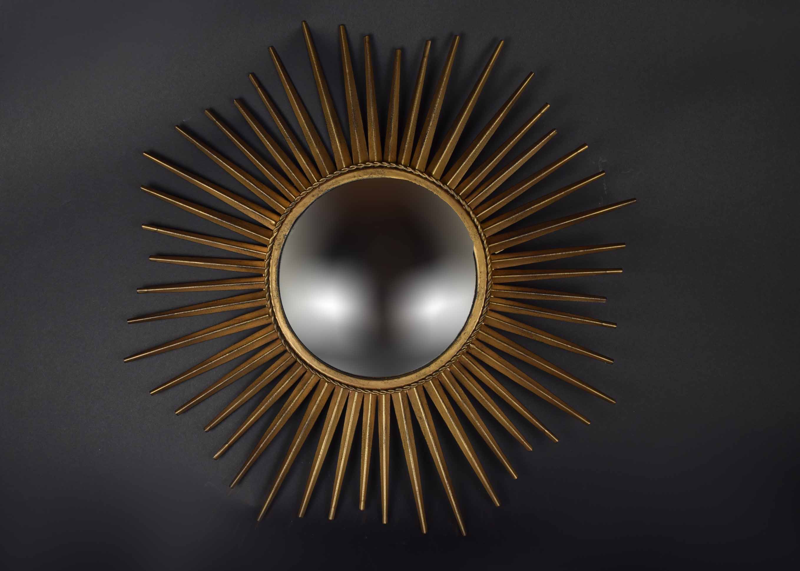 Gold Tone Ballard Designs Convex Starburst Mirror
