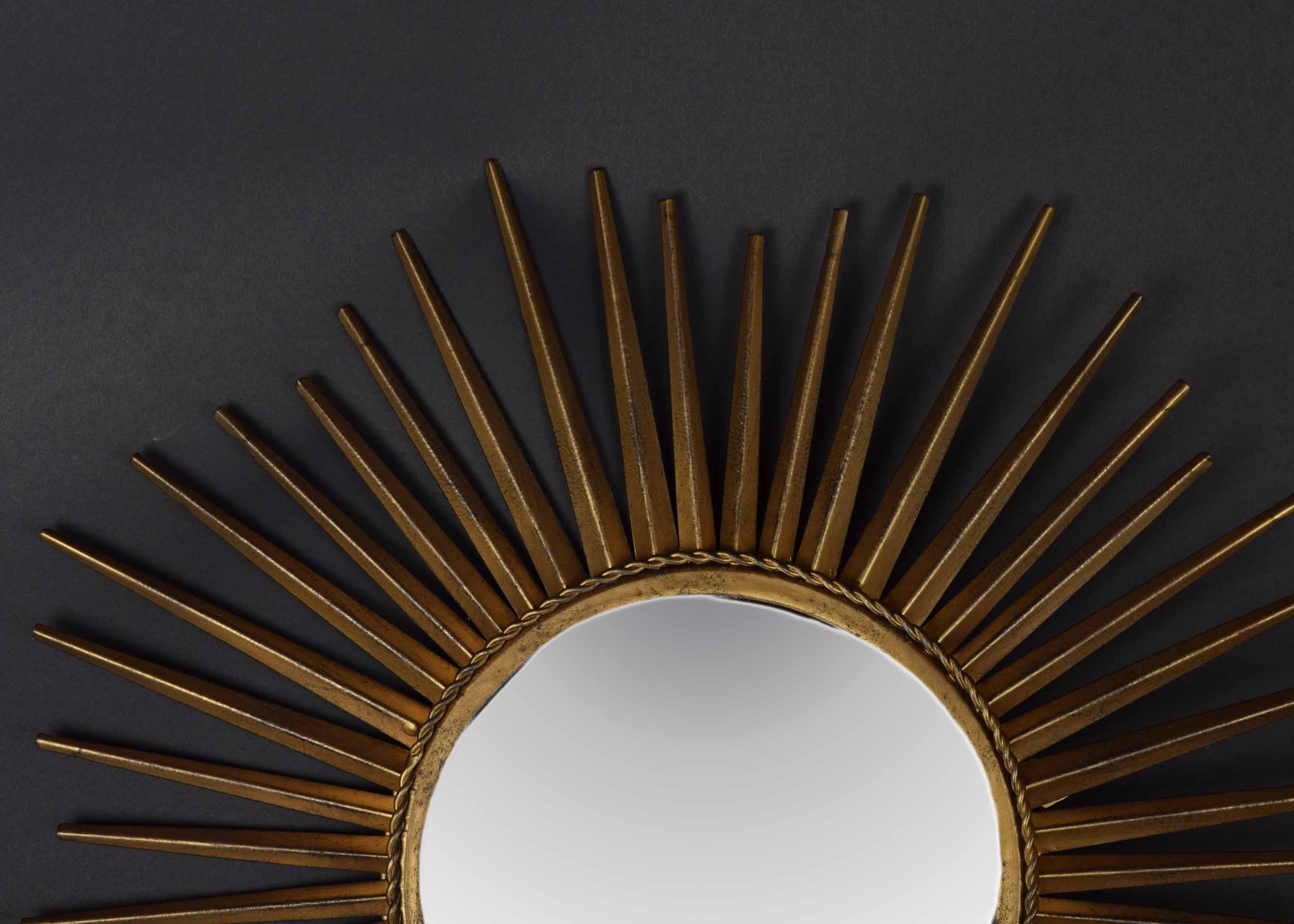 Gold Tone Ballard Designs Convex Starburst Mirror