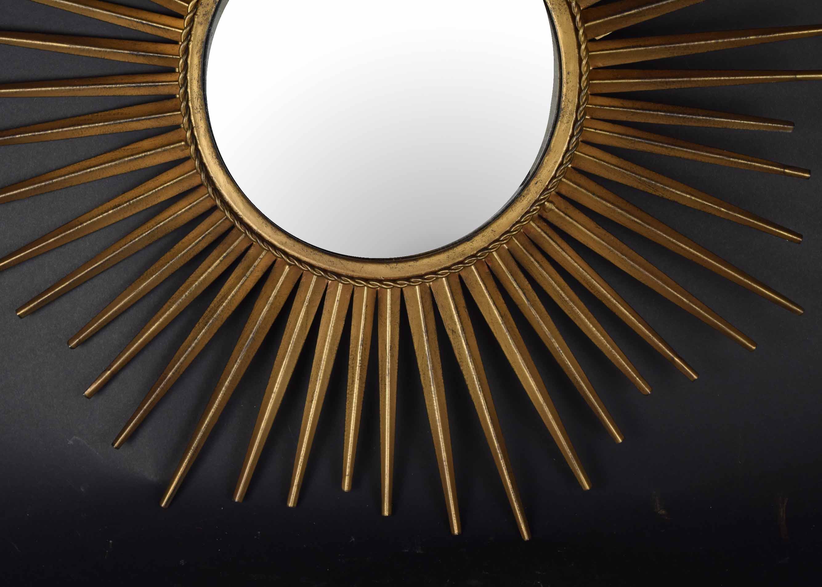 Gold Tone Ballard Designs Convex Starburst Mirror