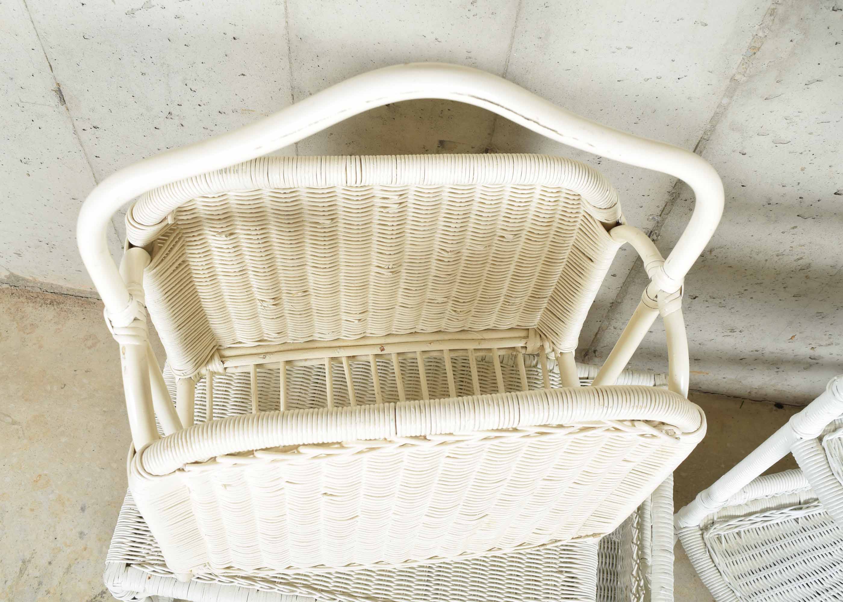 White Wicker Storage Decor Trio