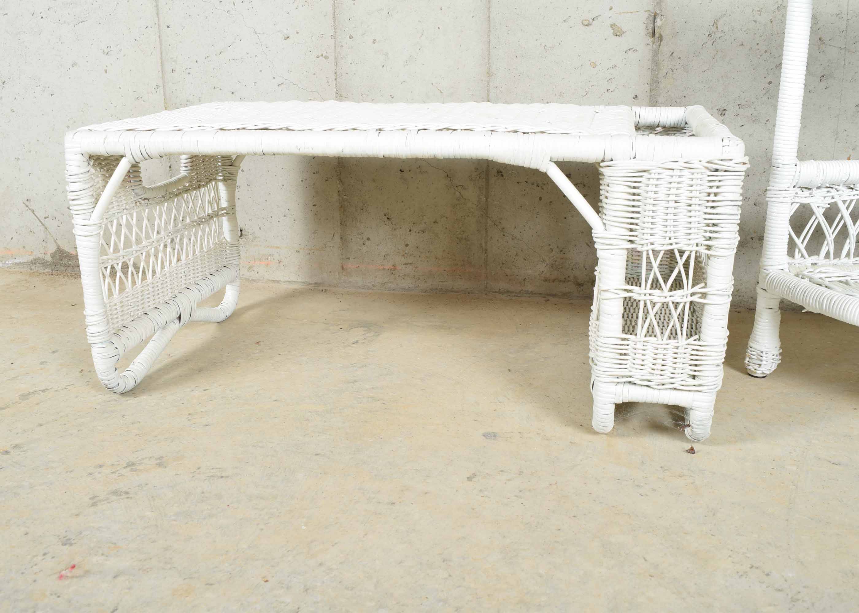 White Wicker Storage Decor Trio