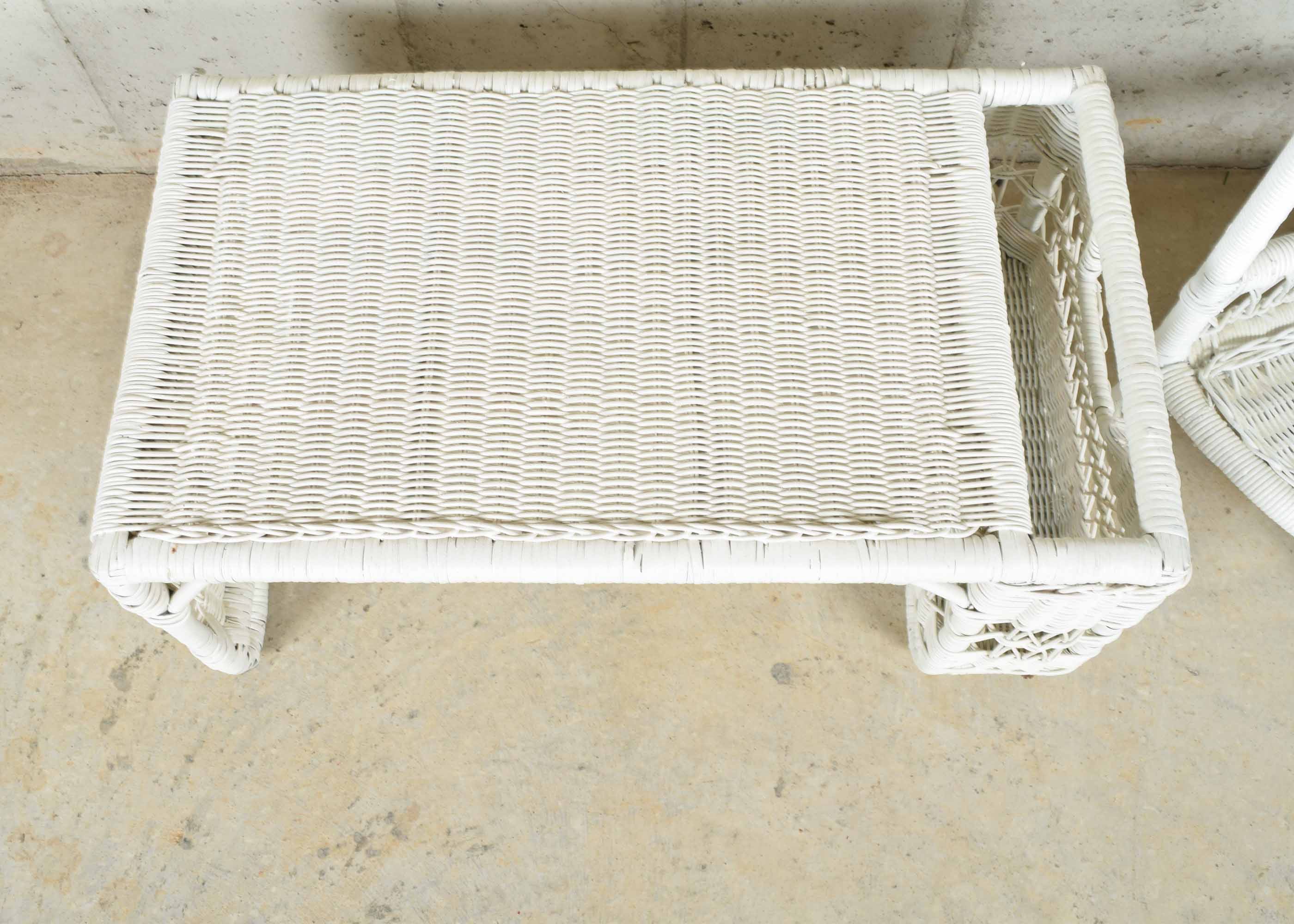 White Wicker Storage Decor Trio
