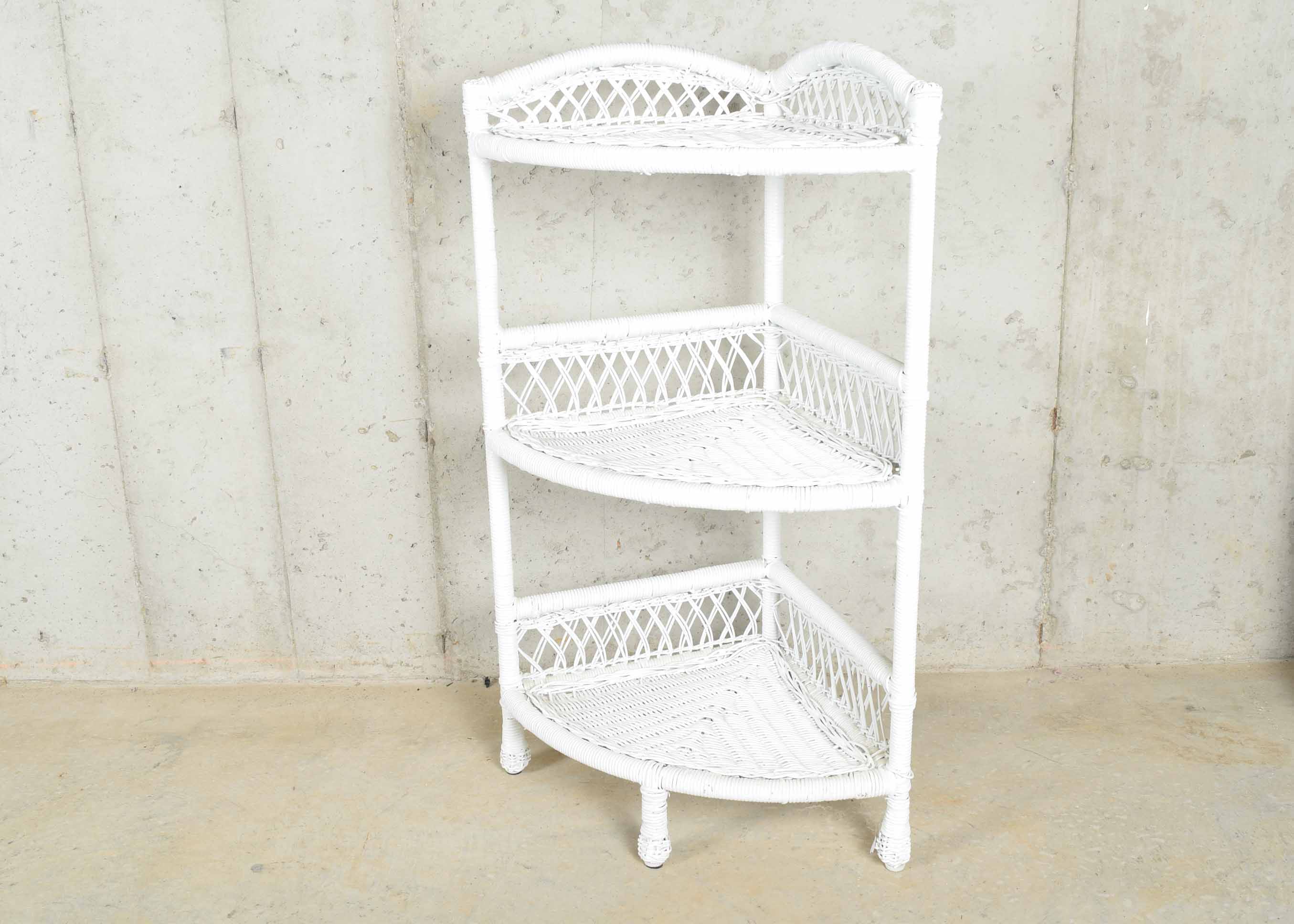White Wicker Storage Decor Trio