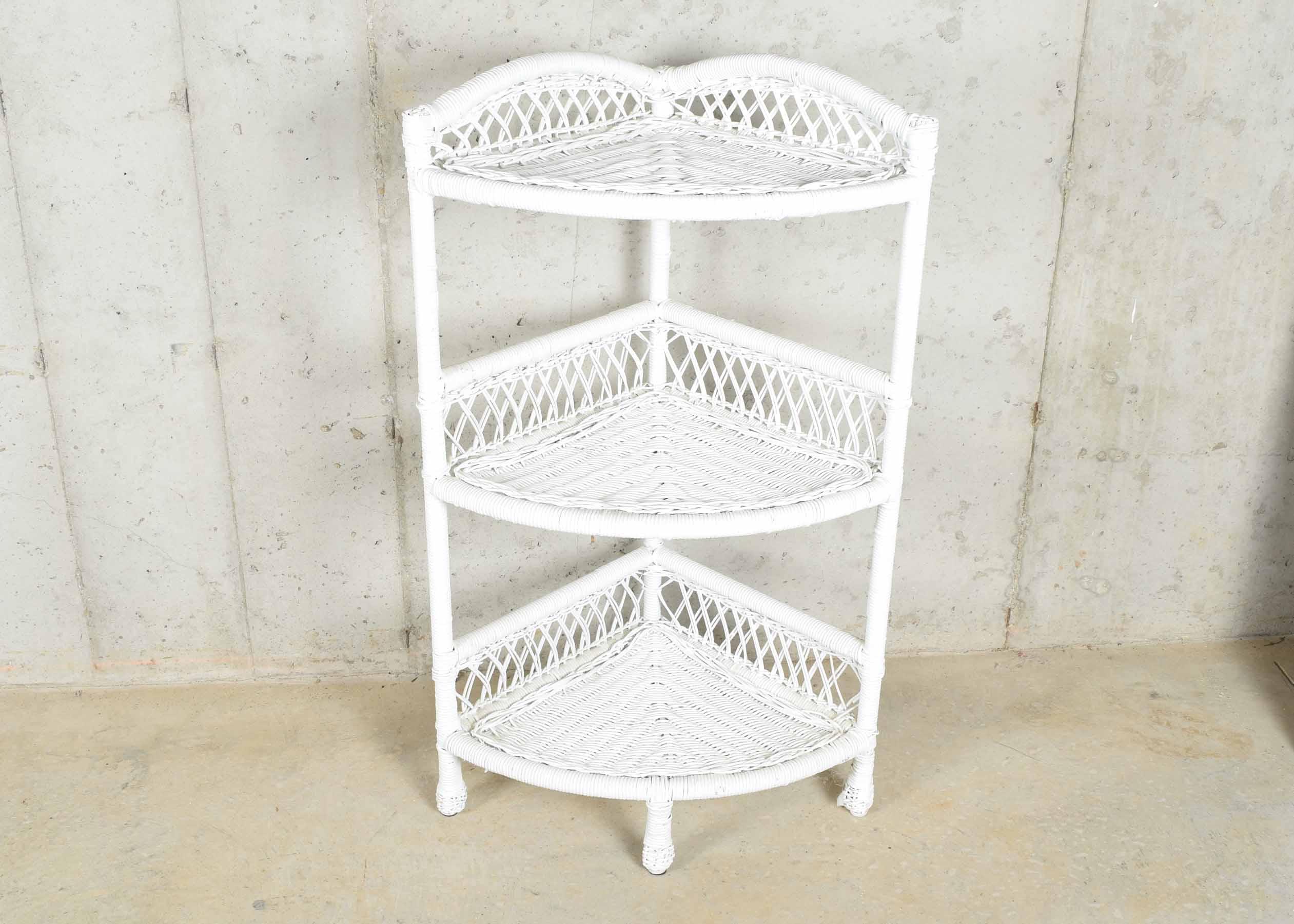 White Wicker Storage Decor Trio