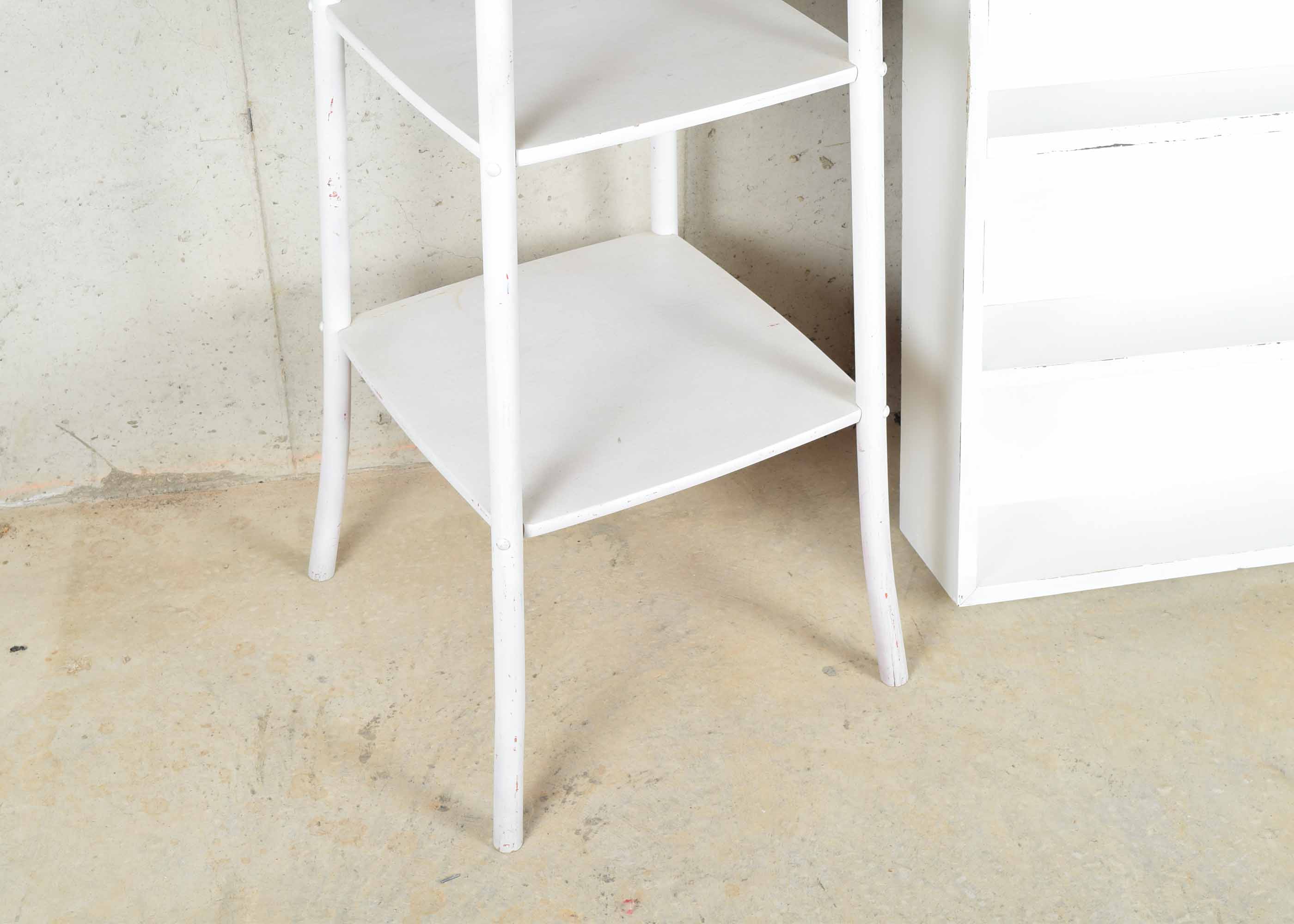White Graduated Shelving Unit and Wall Hanging Unit