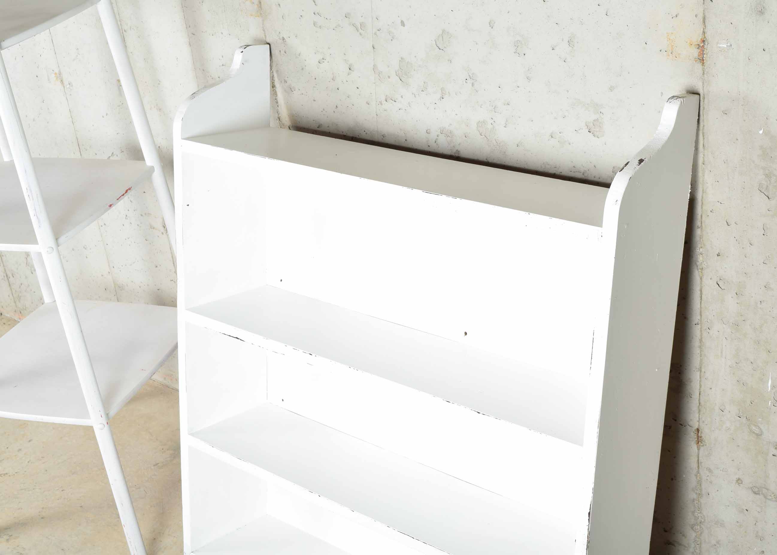 White Graduated Shelving Unit and Wall Hanging Unit