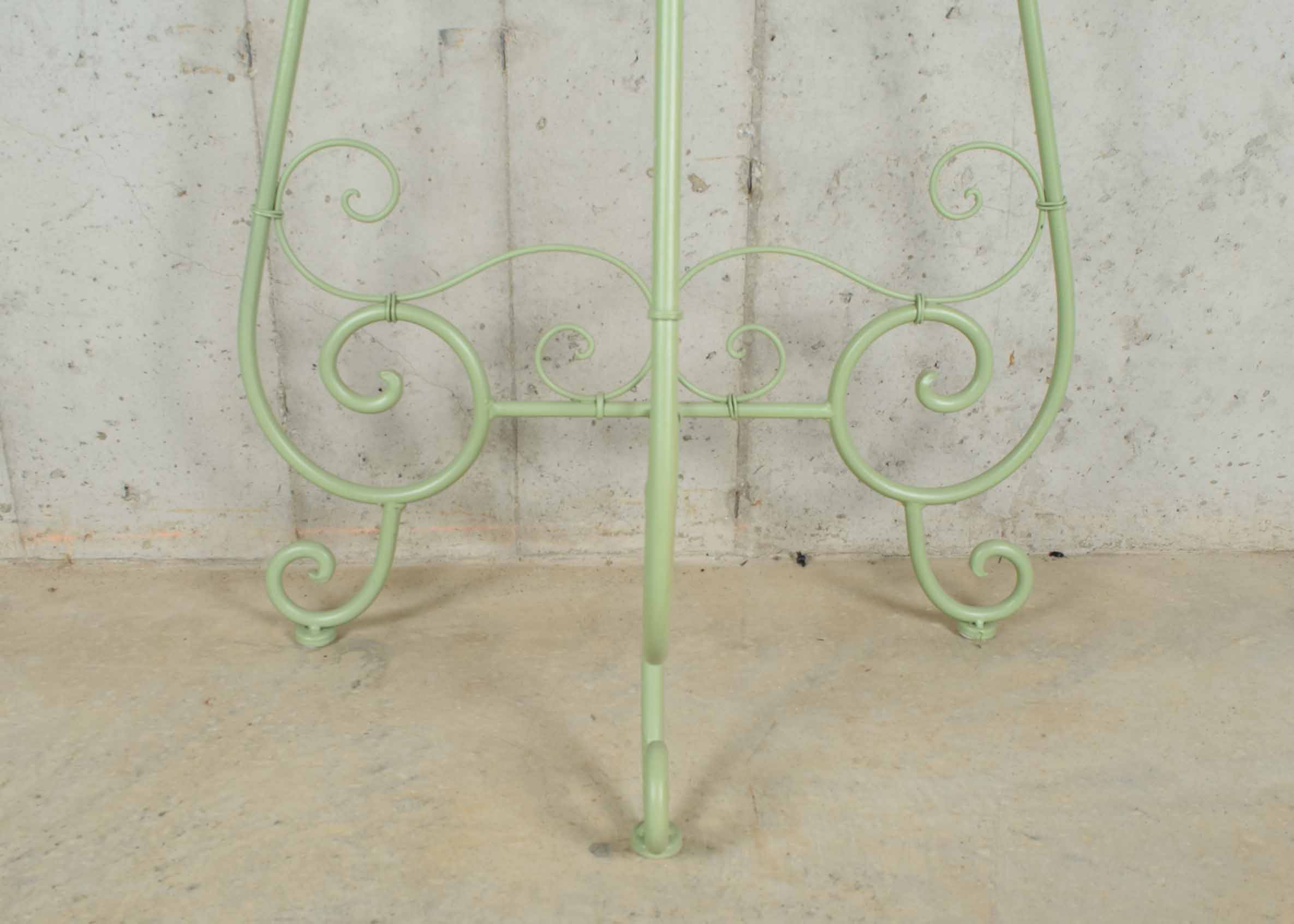 Green Iron and Wire Demilune Table