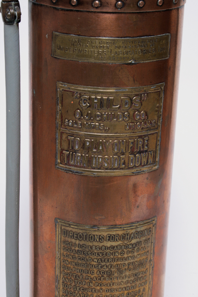Vintage O.J. Childs Copper Fire Extinguisher