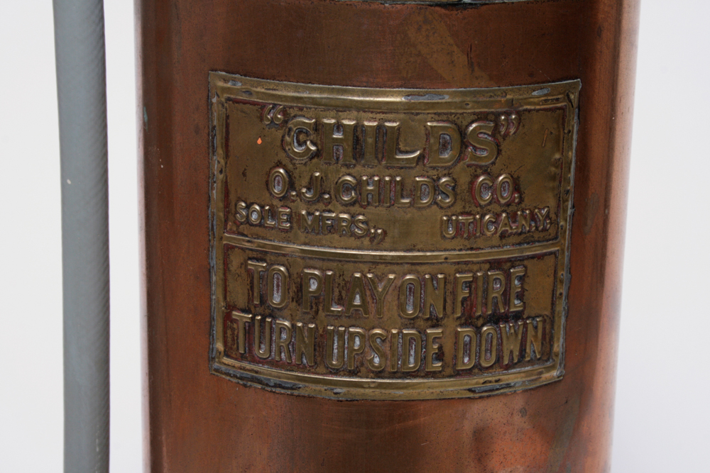Vintage O.J. Childs Copper Fire Extinguisher