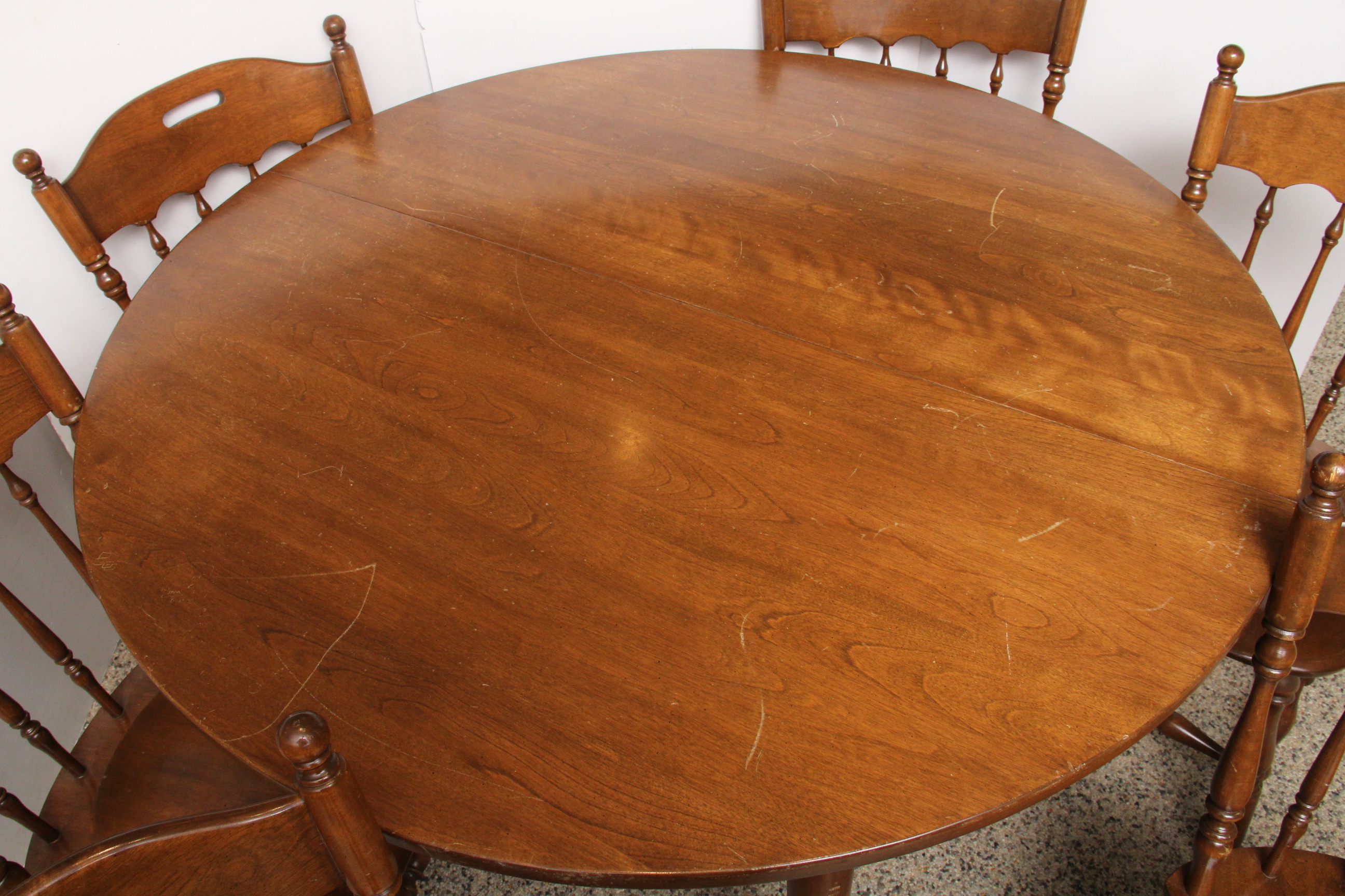 Ethan Allen Solid Oak Dining Table and Chairs
