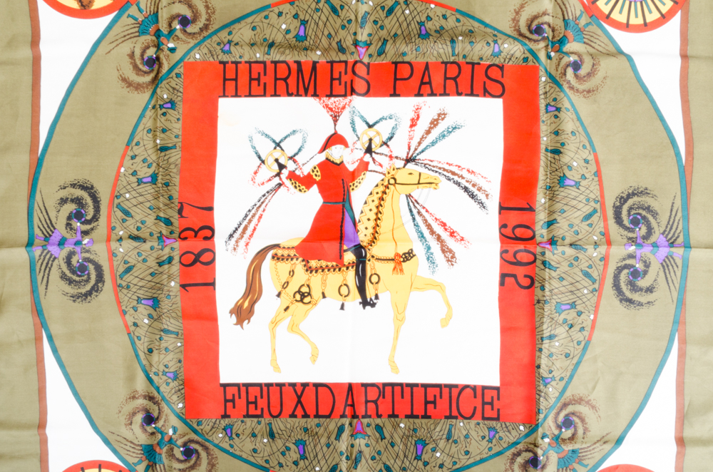 Hermes Paris "Feux d' Artiflce" Fashion Scarf