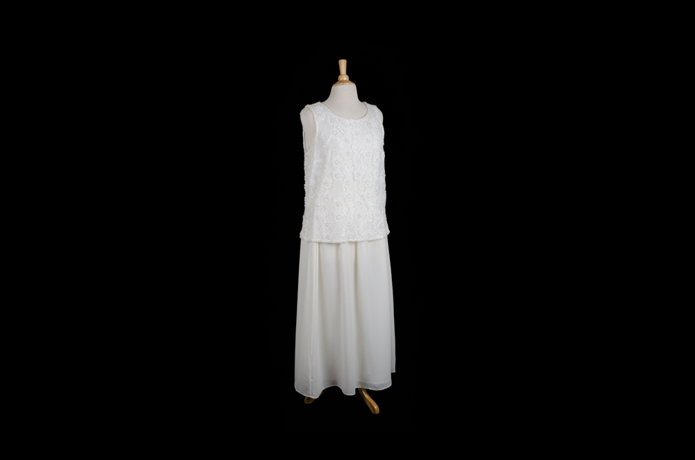 Cervelle White Beaded Top and Shirt Ensemble
