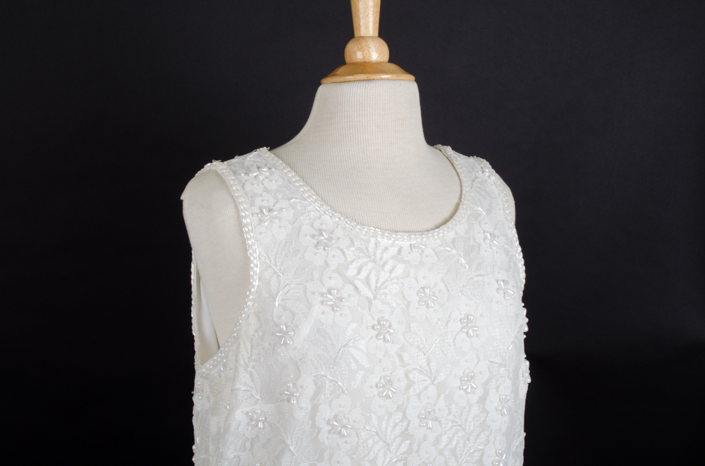 Cervelle White Beaded Top and Shirt Ensemble