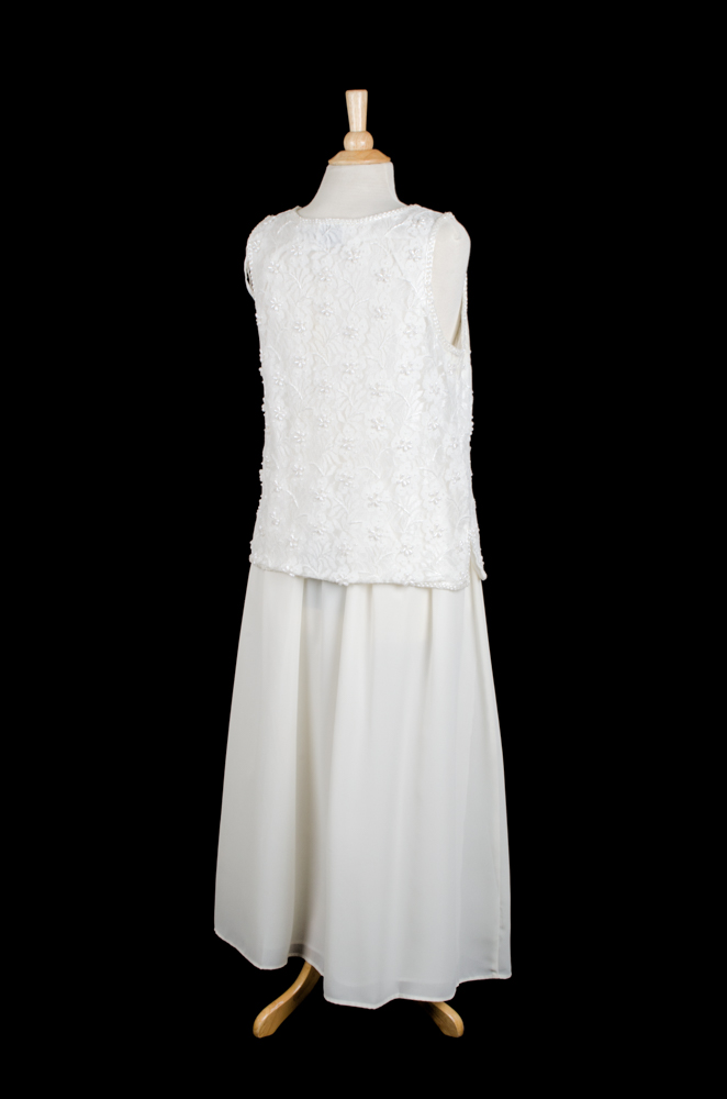 Cervelle White Beaded Top and Shirt Ensemble