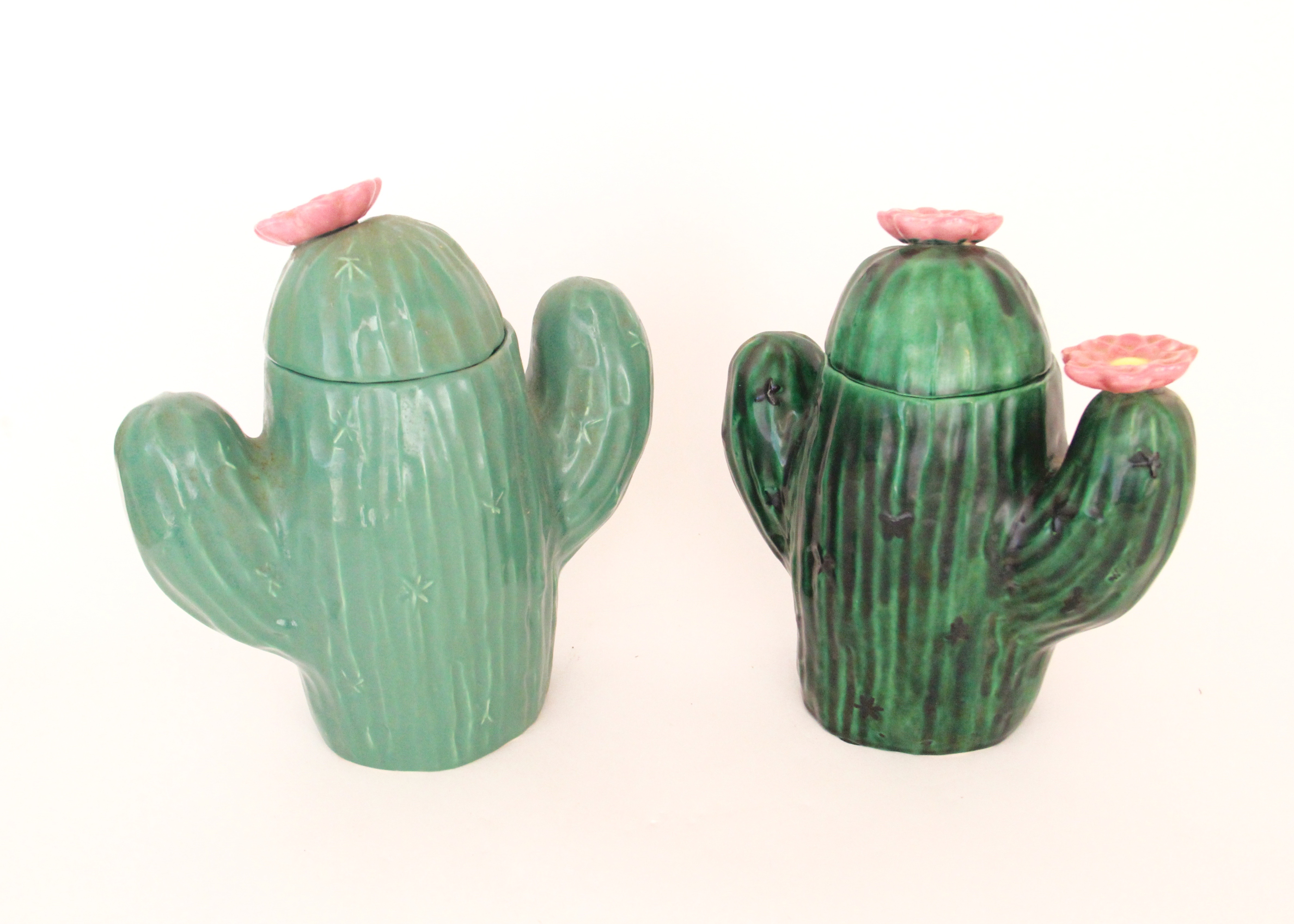 Duo of Cactus Cookie Jars