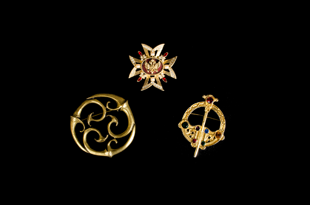 Group of Gold-Tone Brooches