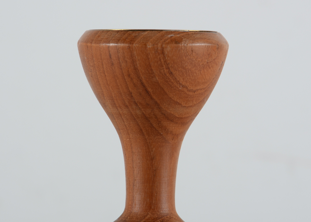 Pair of Dansk Teak Candleholders