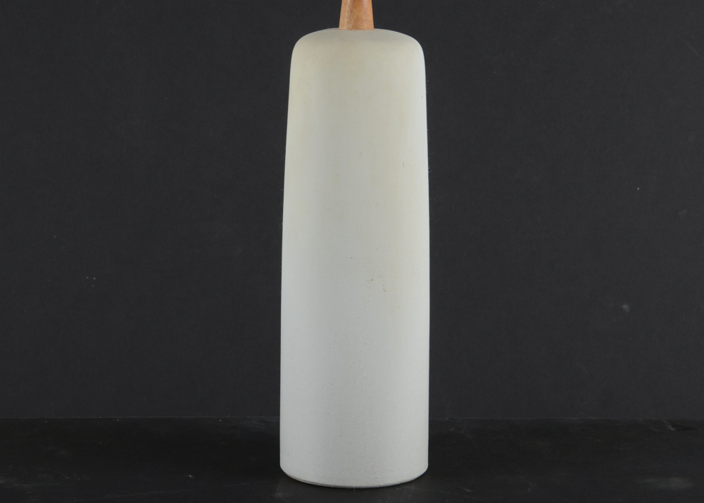 Martz Signed Ceramic and Teak Table Lamp