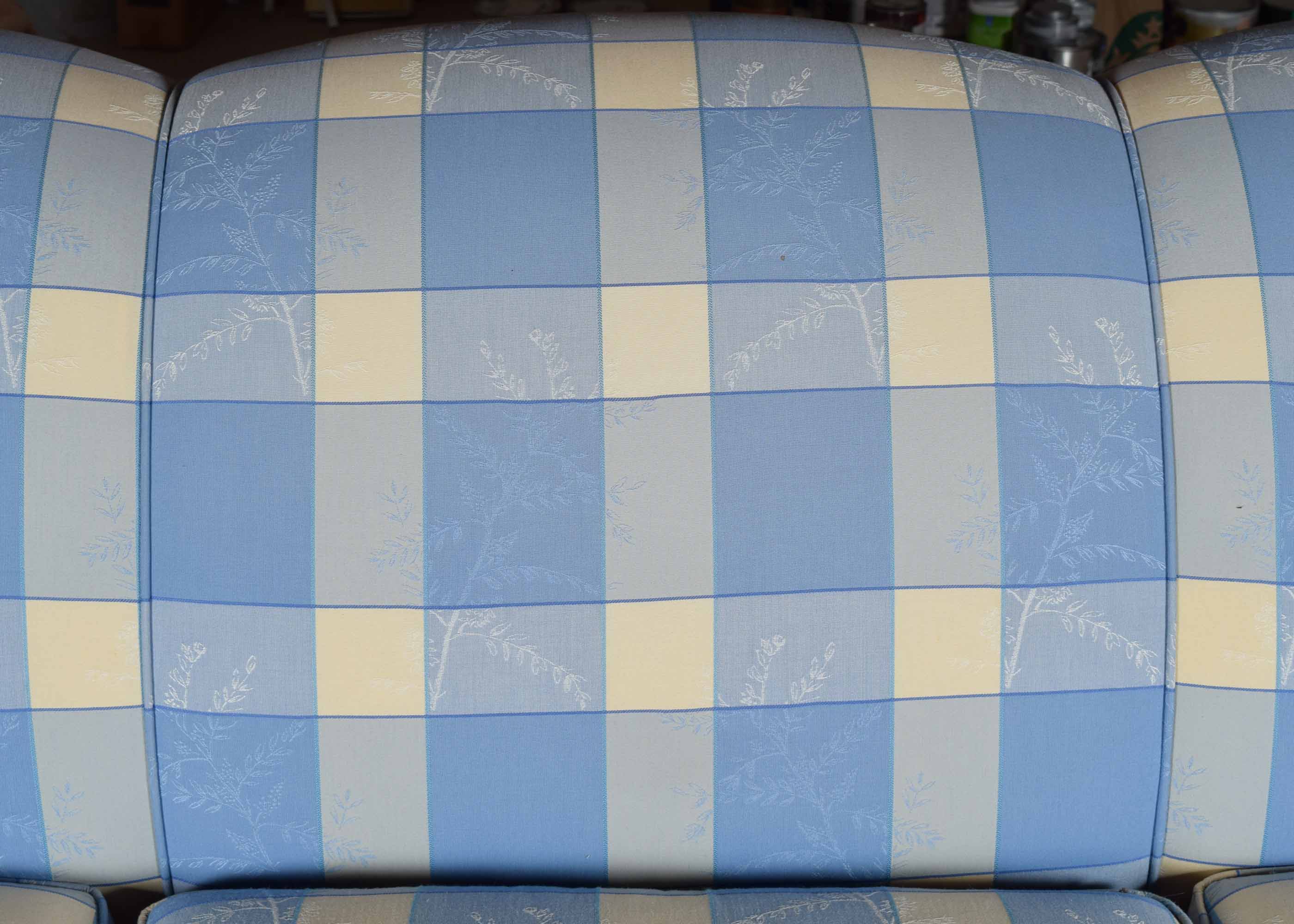 Blue and Cream Pierre Deaux French County Sofa