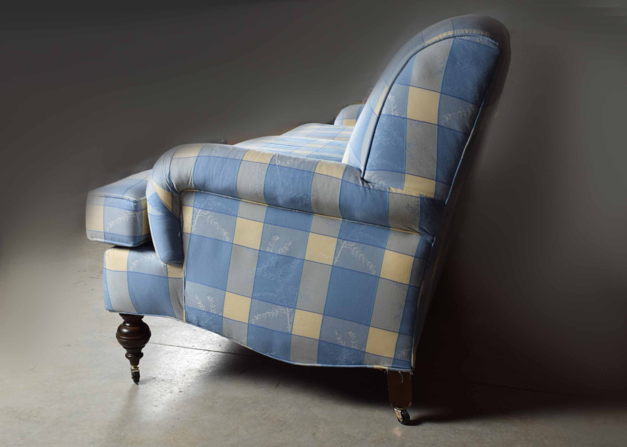 Blue and Cream Pierre Deaux French County Sofa