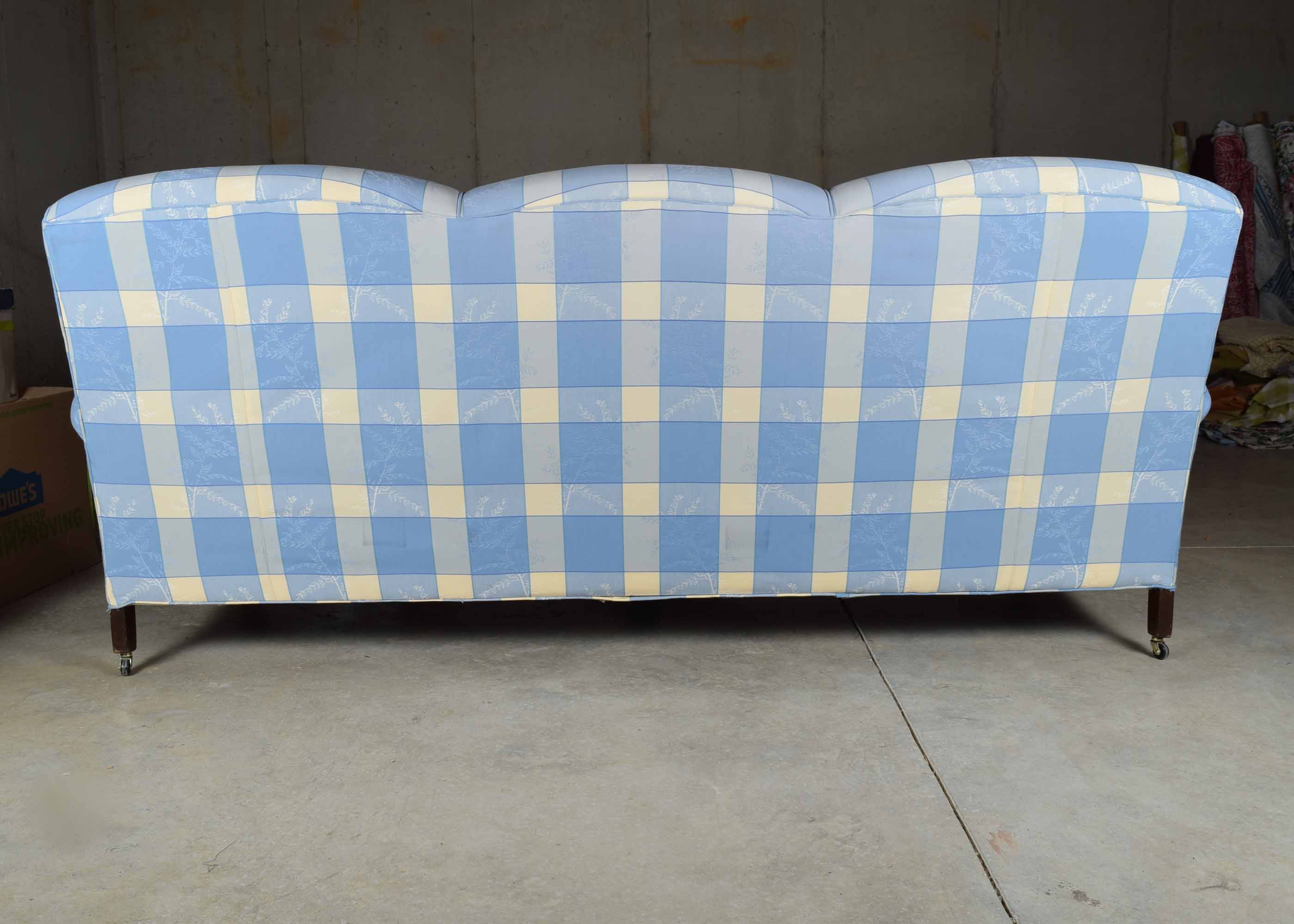 Blue and Cream Pierre Deaux French County Sofa
