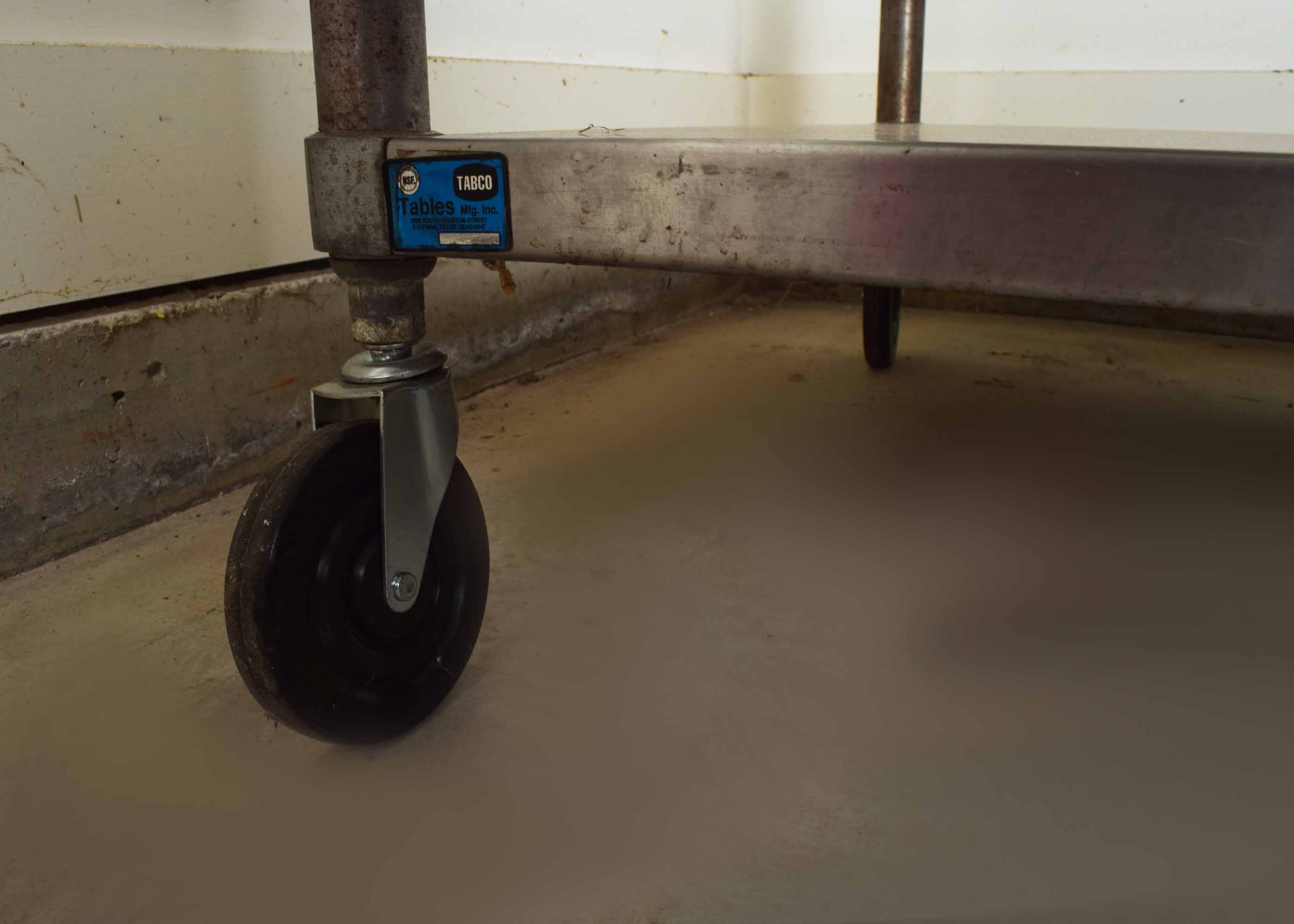 Commercial Stainless Steel Two Tier Rolling Kitchen Prep Table