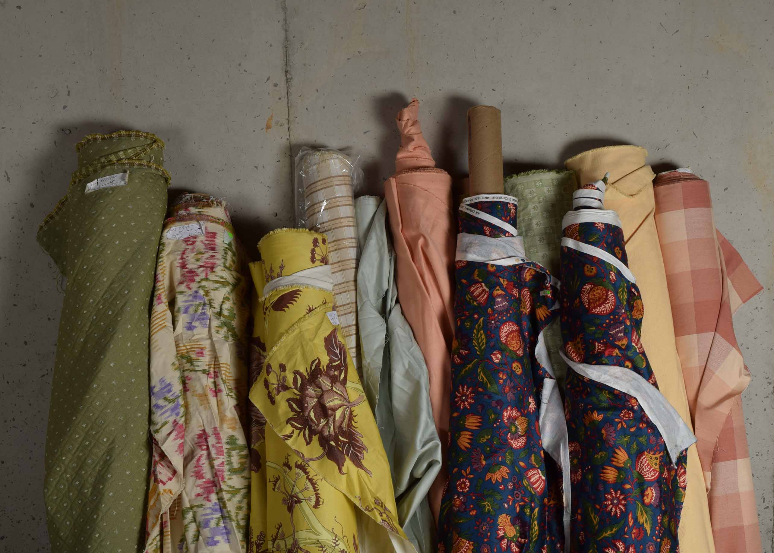 Bolts of Assorted Fabric