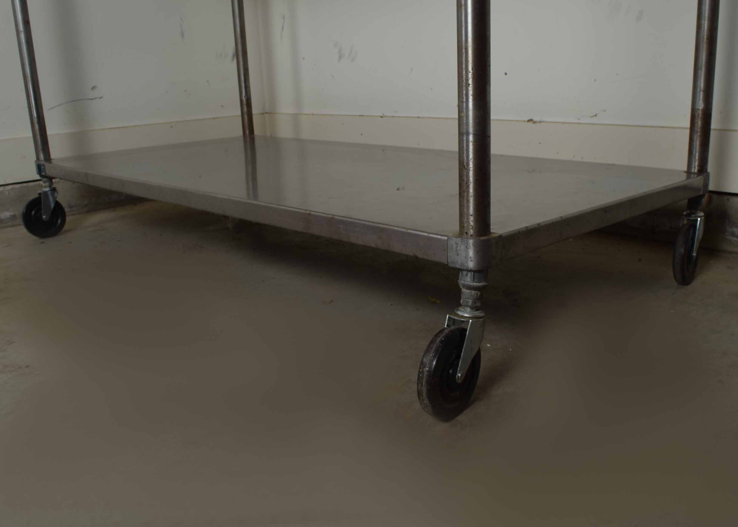 Commercial Stainless Steel Two Tier Rolling Kitchen Prep Table