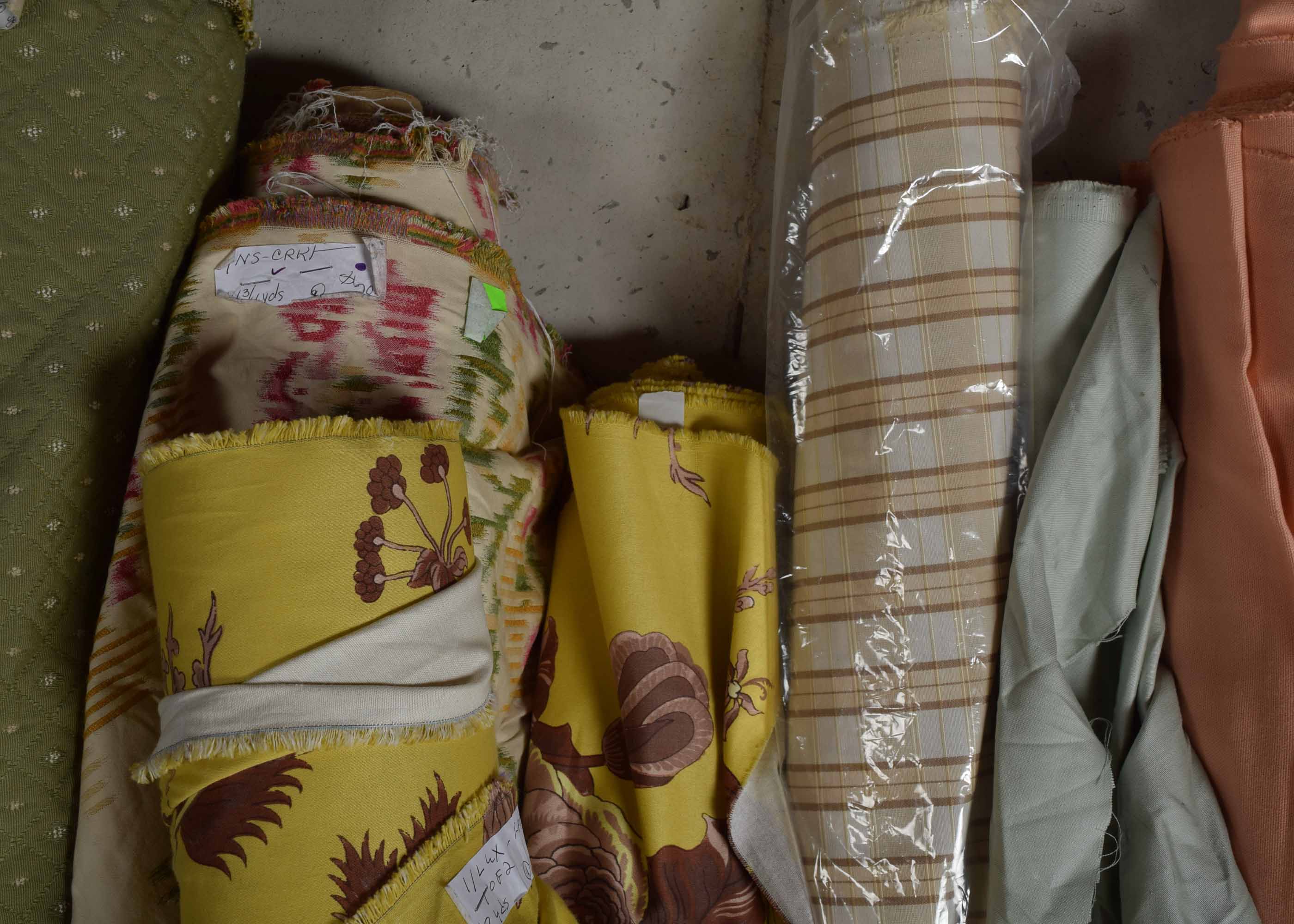 Bolts of Assorted Fabric