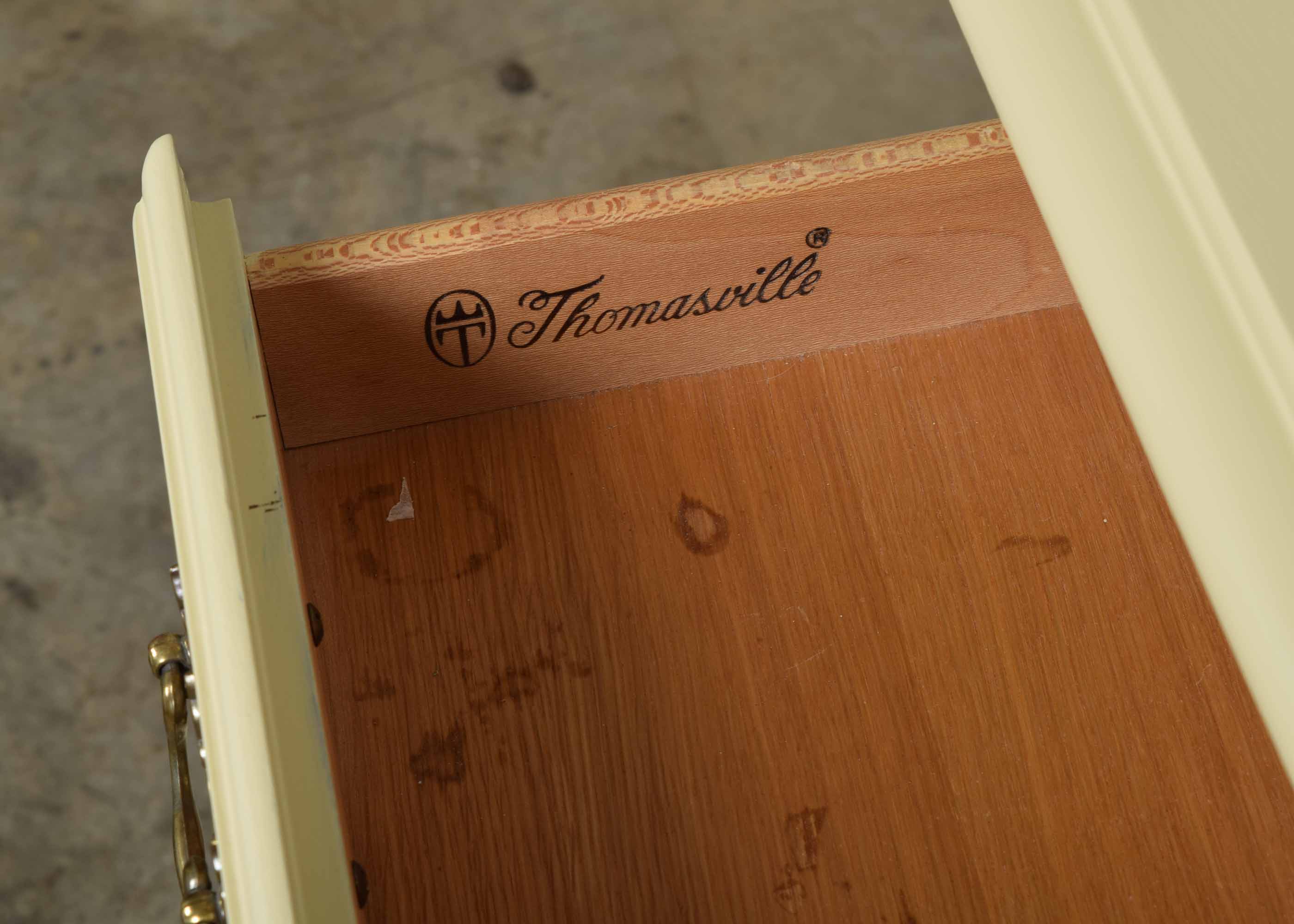 Thomasville Yellow French Provincial Side Table