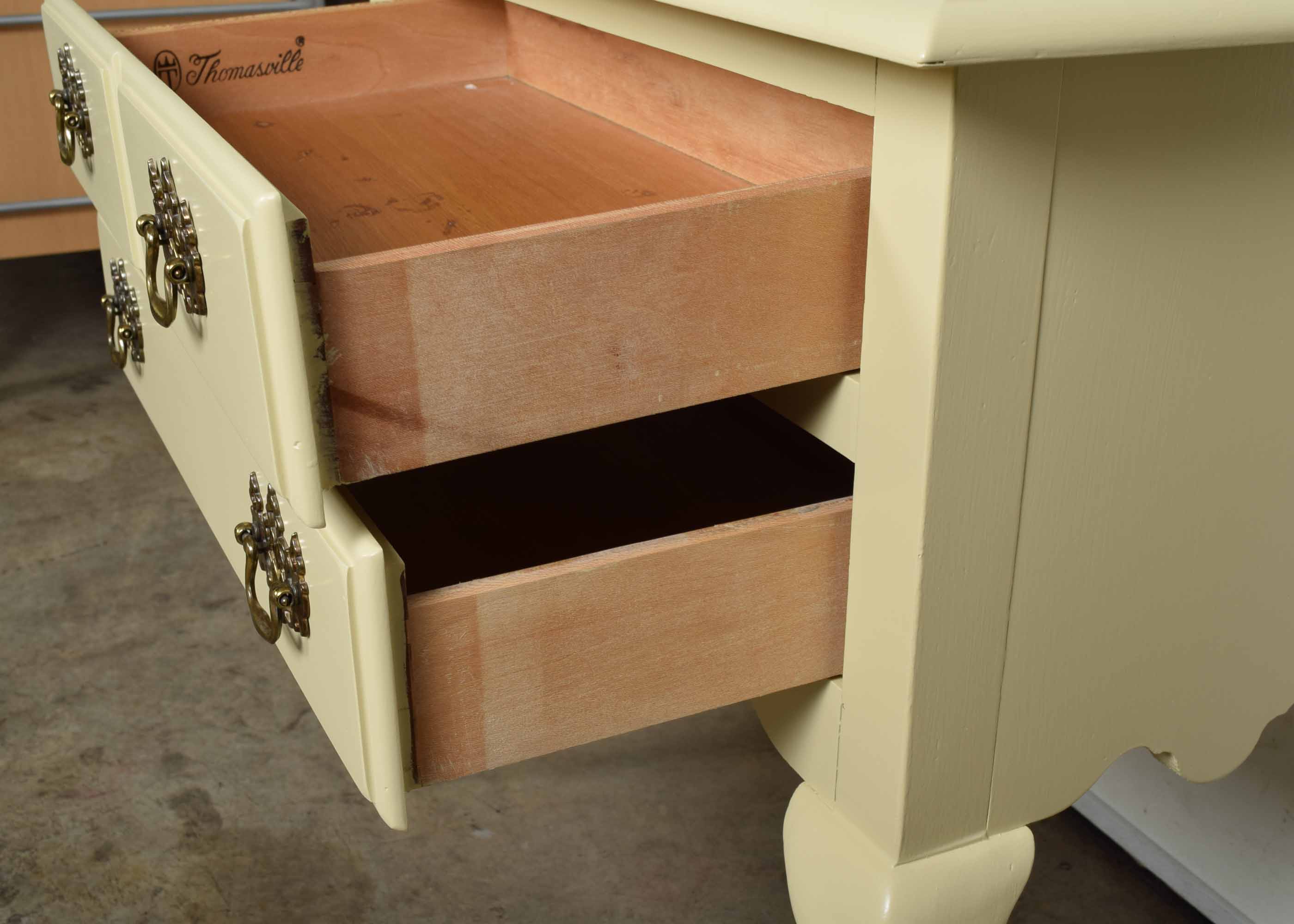 Thomasville Yellow French Provincial Side Table