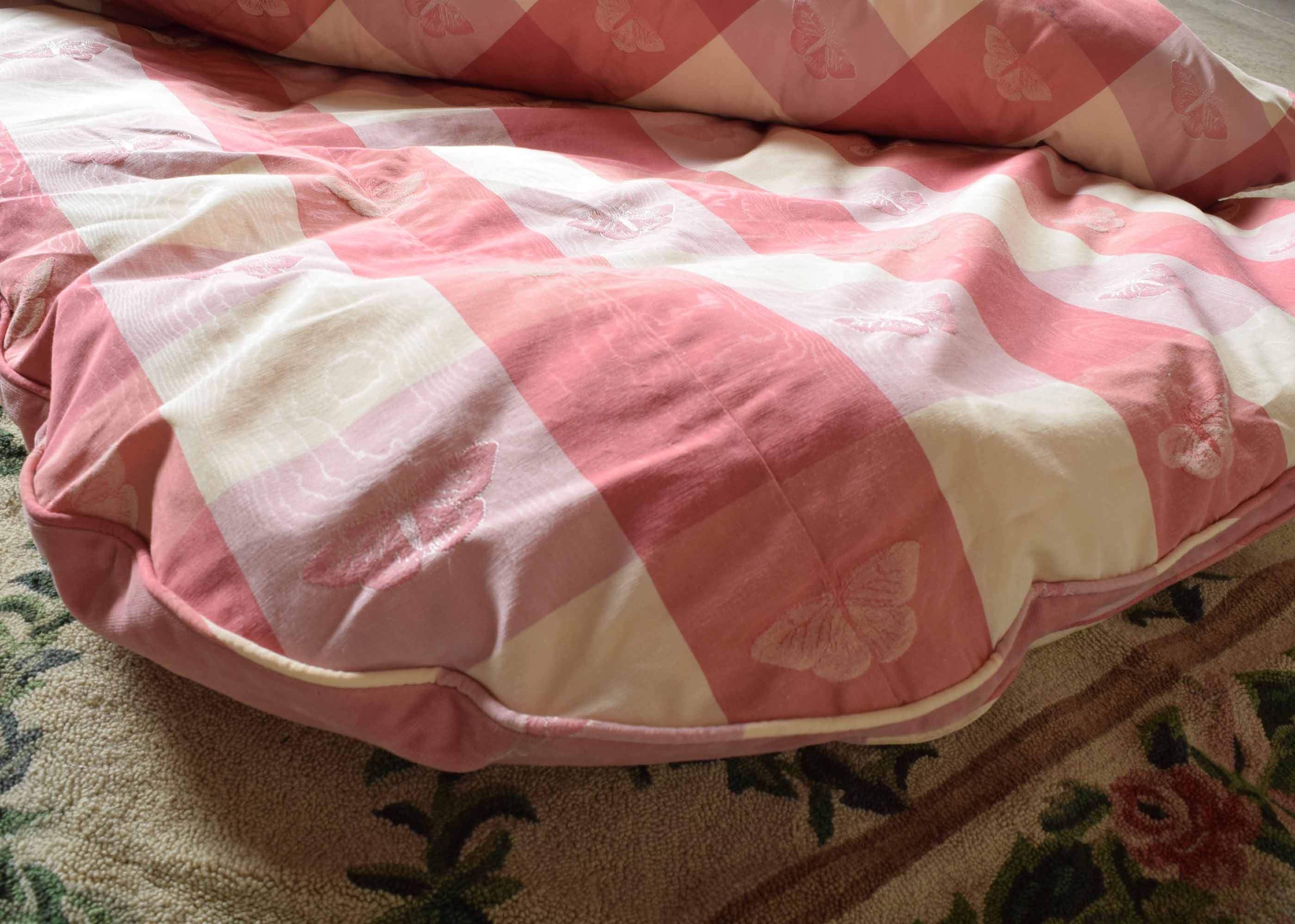 Rose and Cream Check Duvet Cover, Comforter and Two Shams