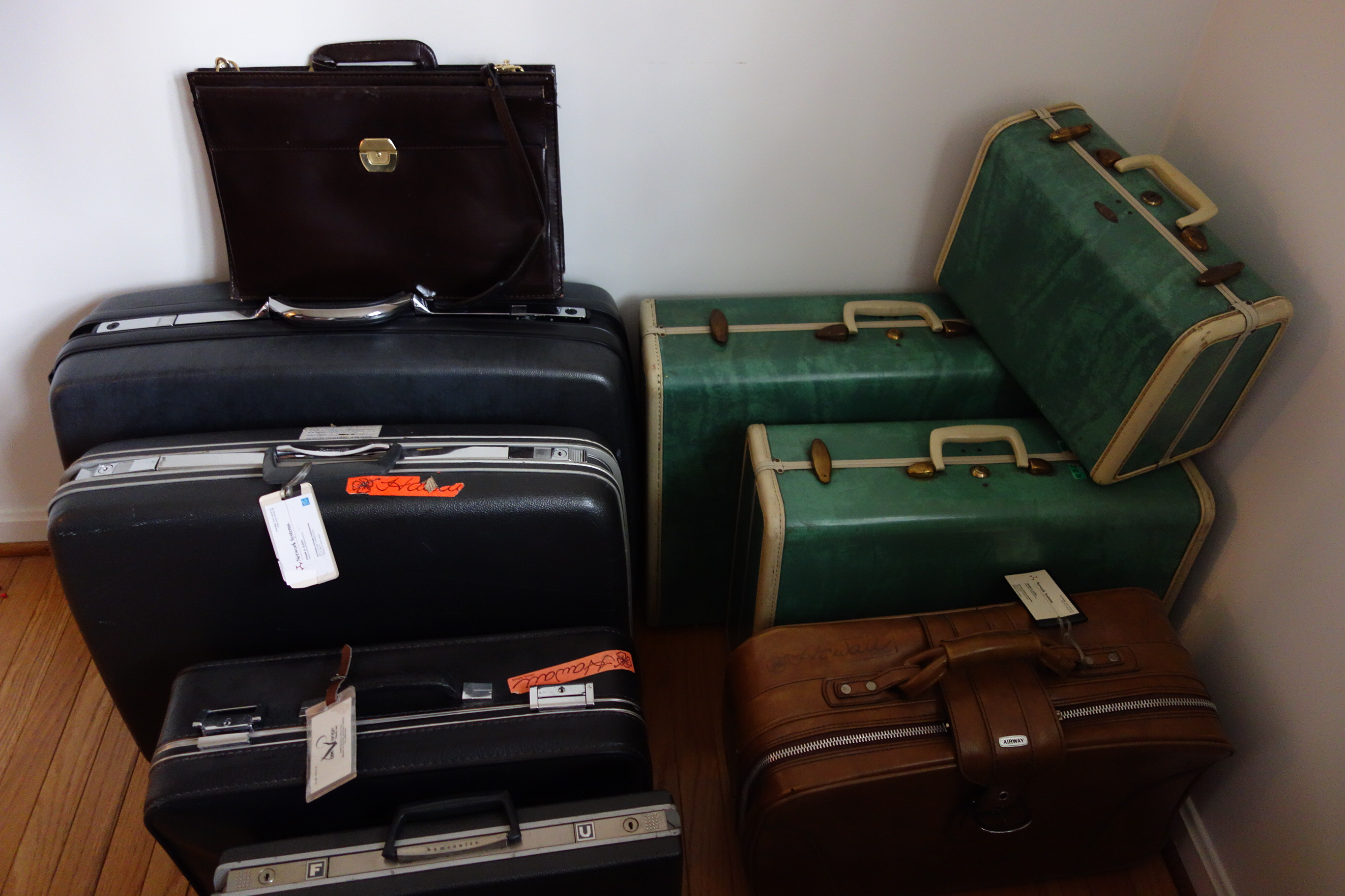 Nine Pieces of Vintage Luggage