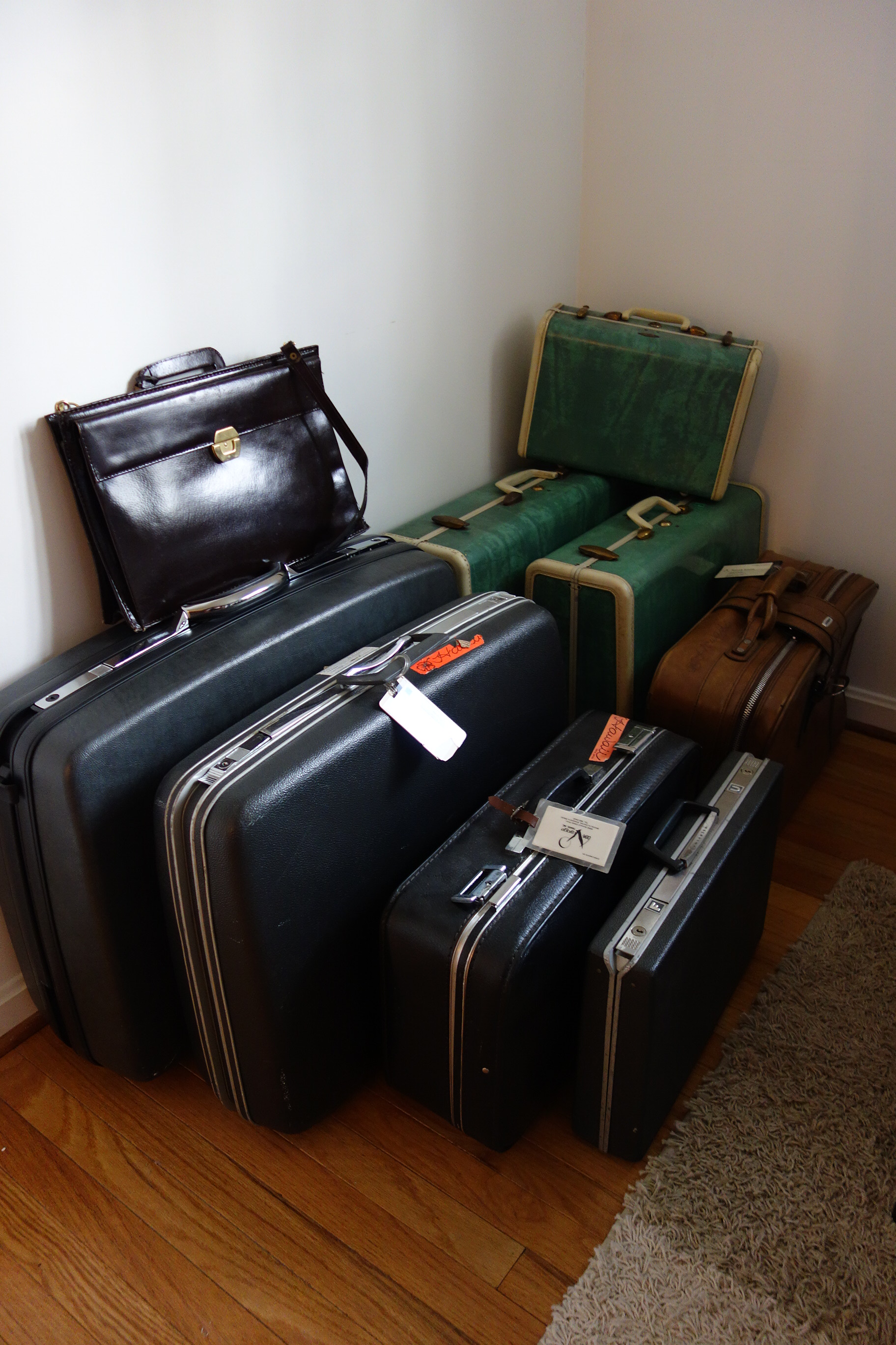 Nine Pieces of Vintage Luggage