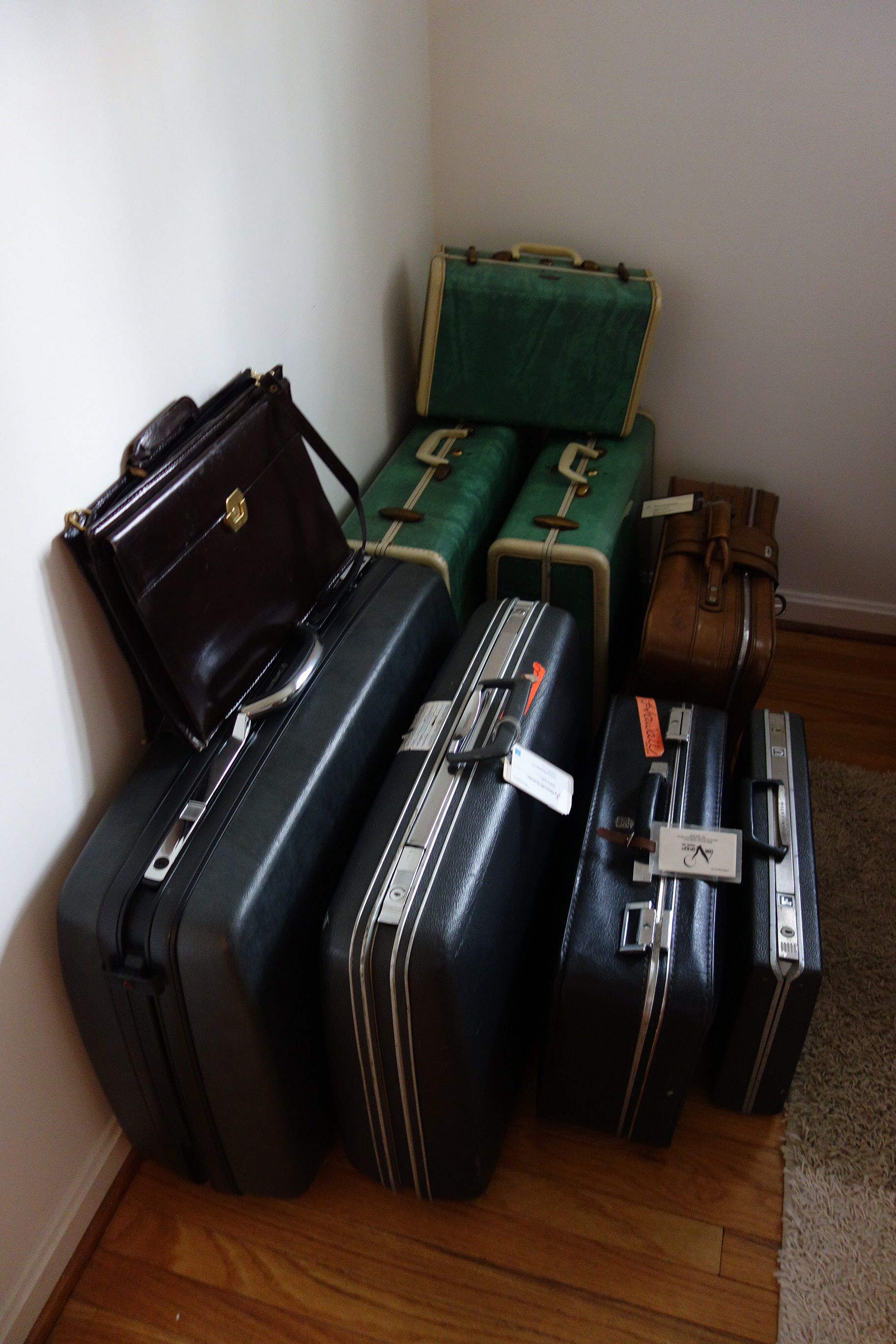 Nine Pieces of Vintage Luggage